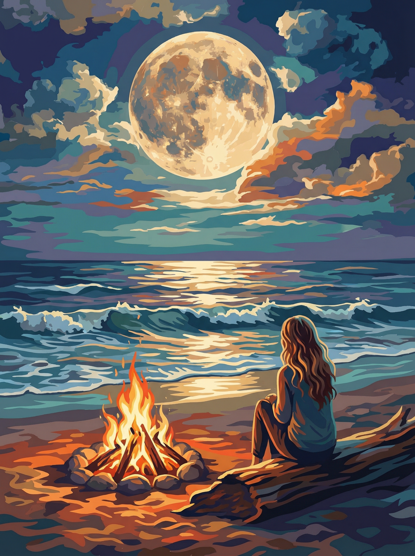 Firelight by the Moon (Diamond Painting) Diamond Painting kit