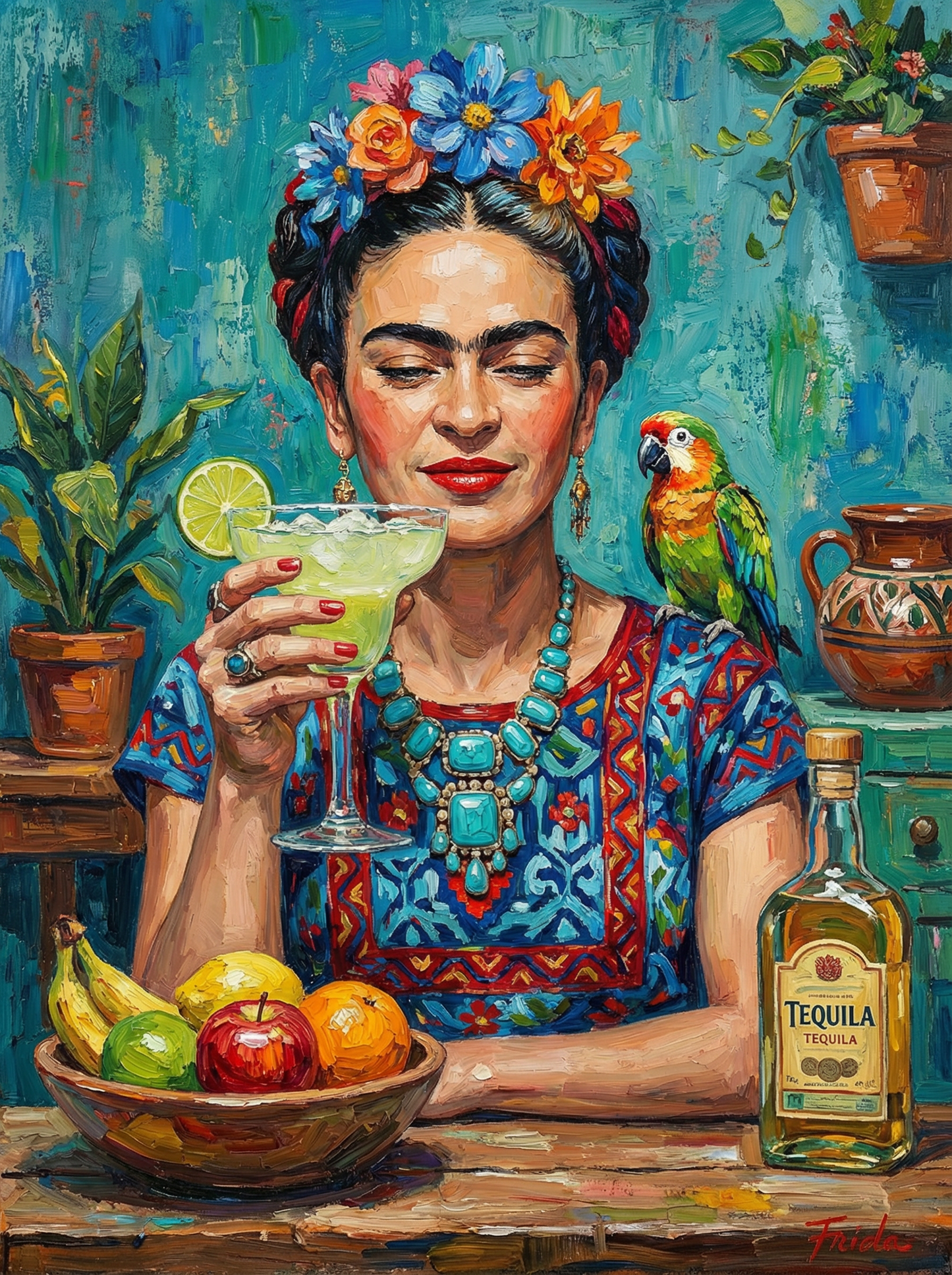 Frida’s Teal Margarita (Diamond Painting) Diamond Painting kit