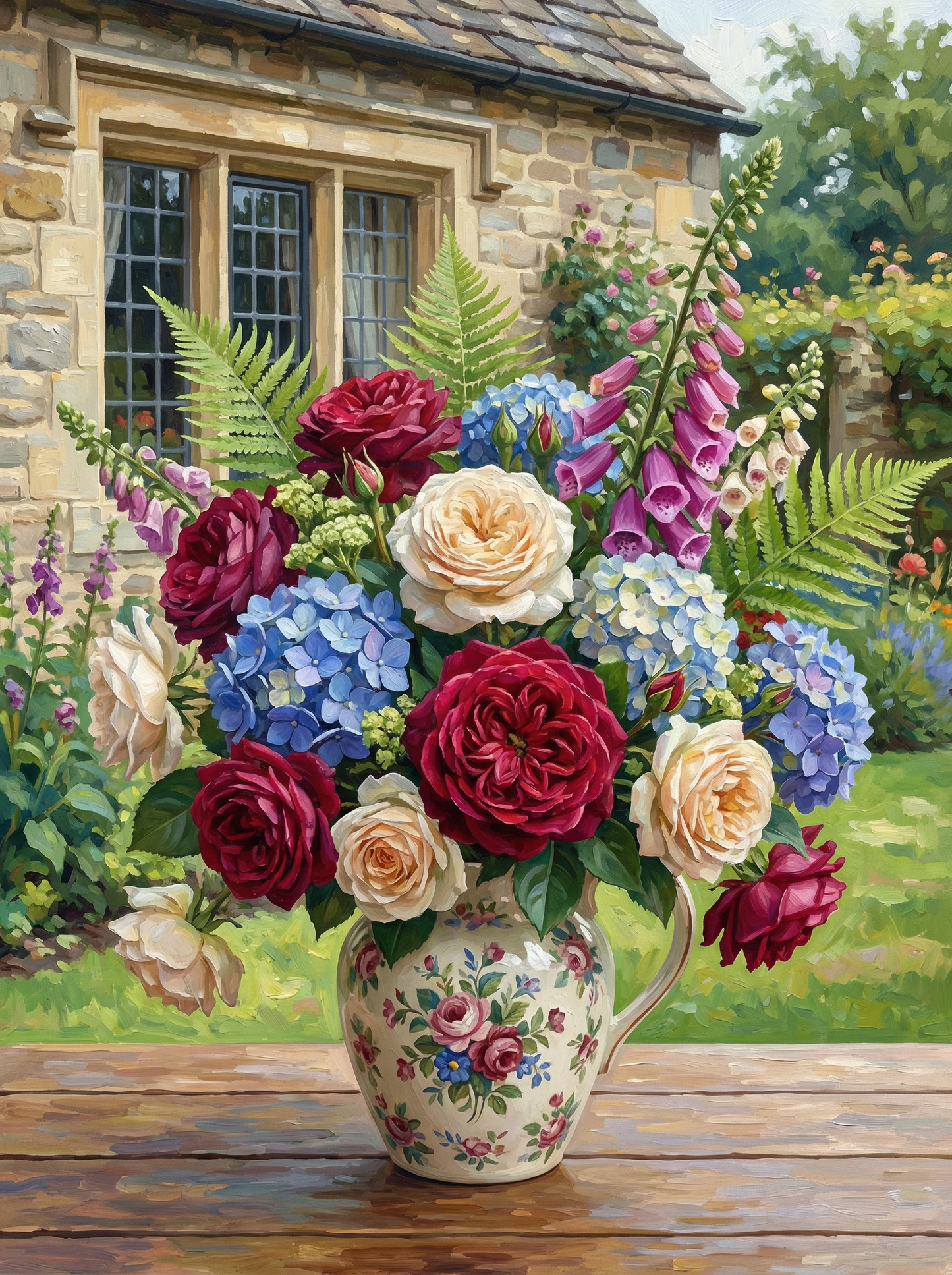 Elegant Cottage Roses (Diamond Painting) Diamond Painting kit