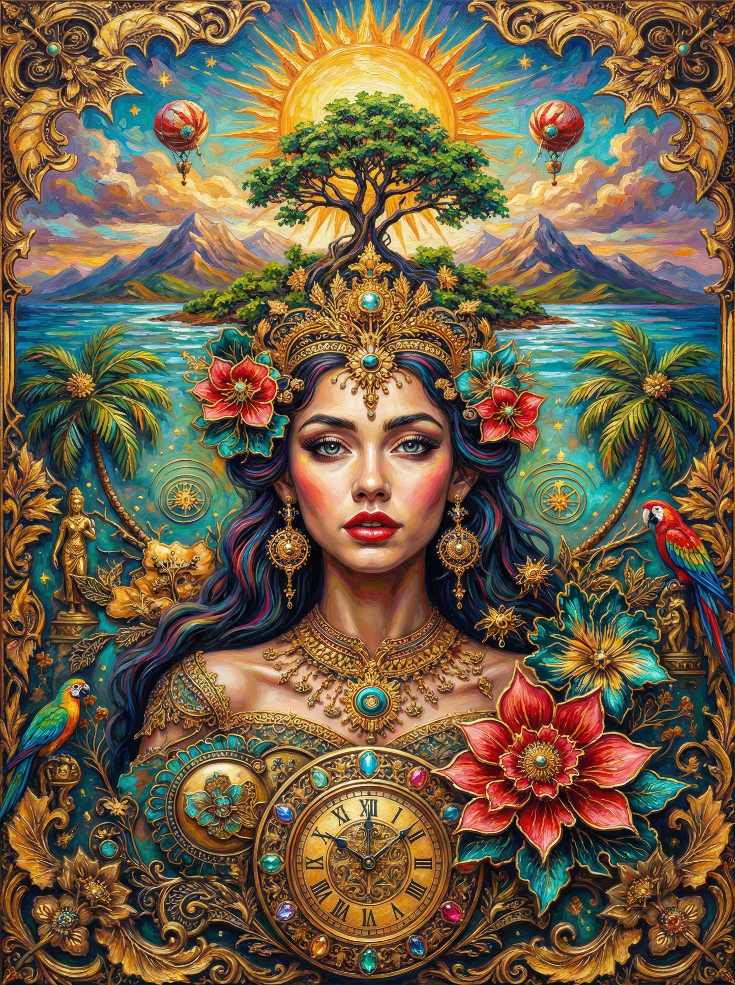 Elegant Tattooed Grandmother (100 Color Diamond Painting) Diamond Painting kit