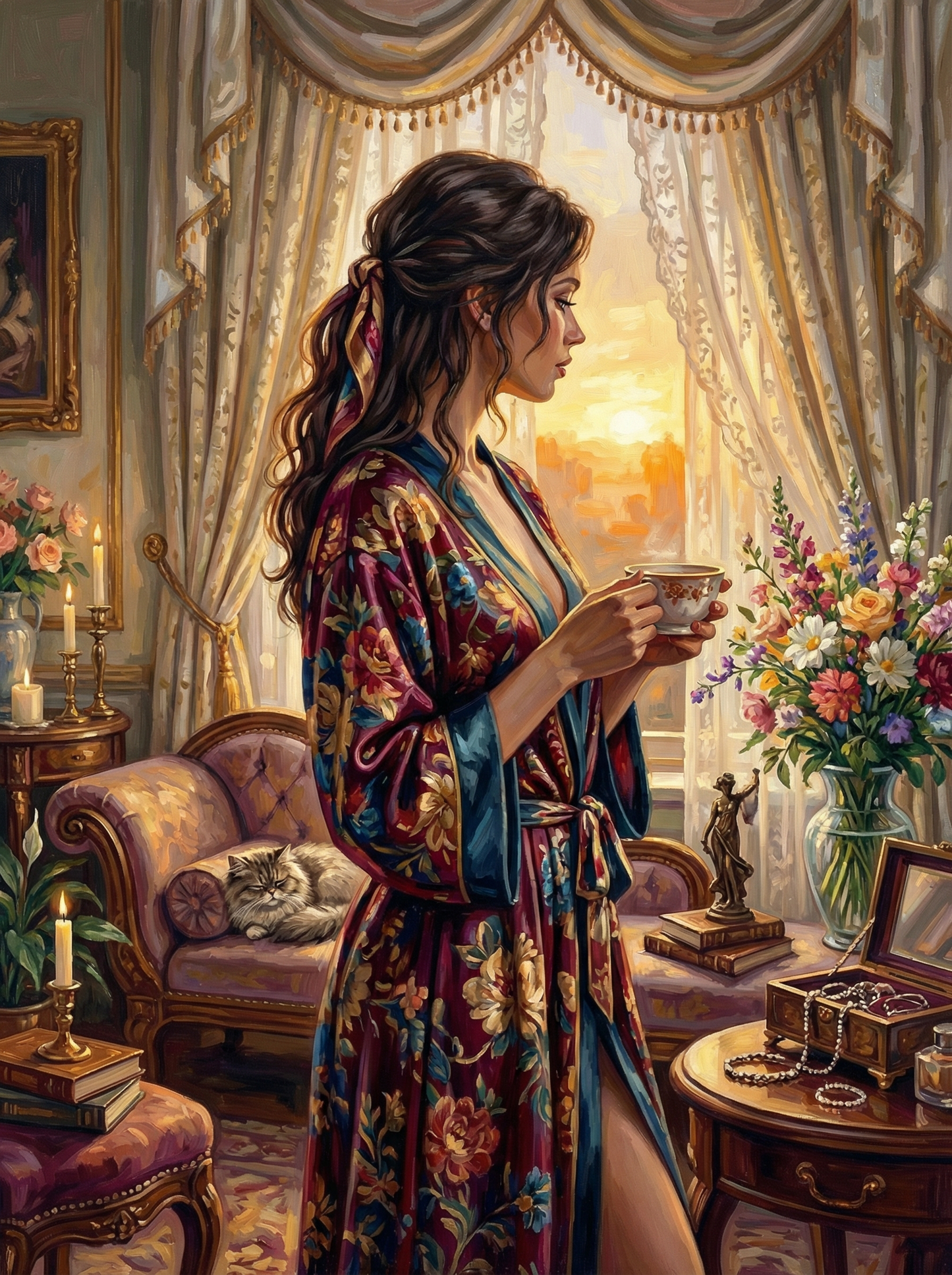 Evening Light Tea (100 Color Diamond Painting) Diamond Painting kit