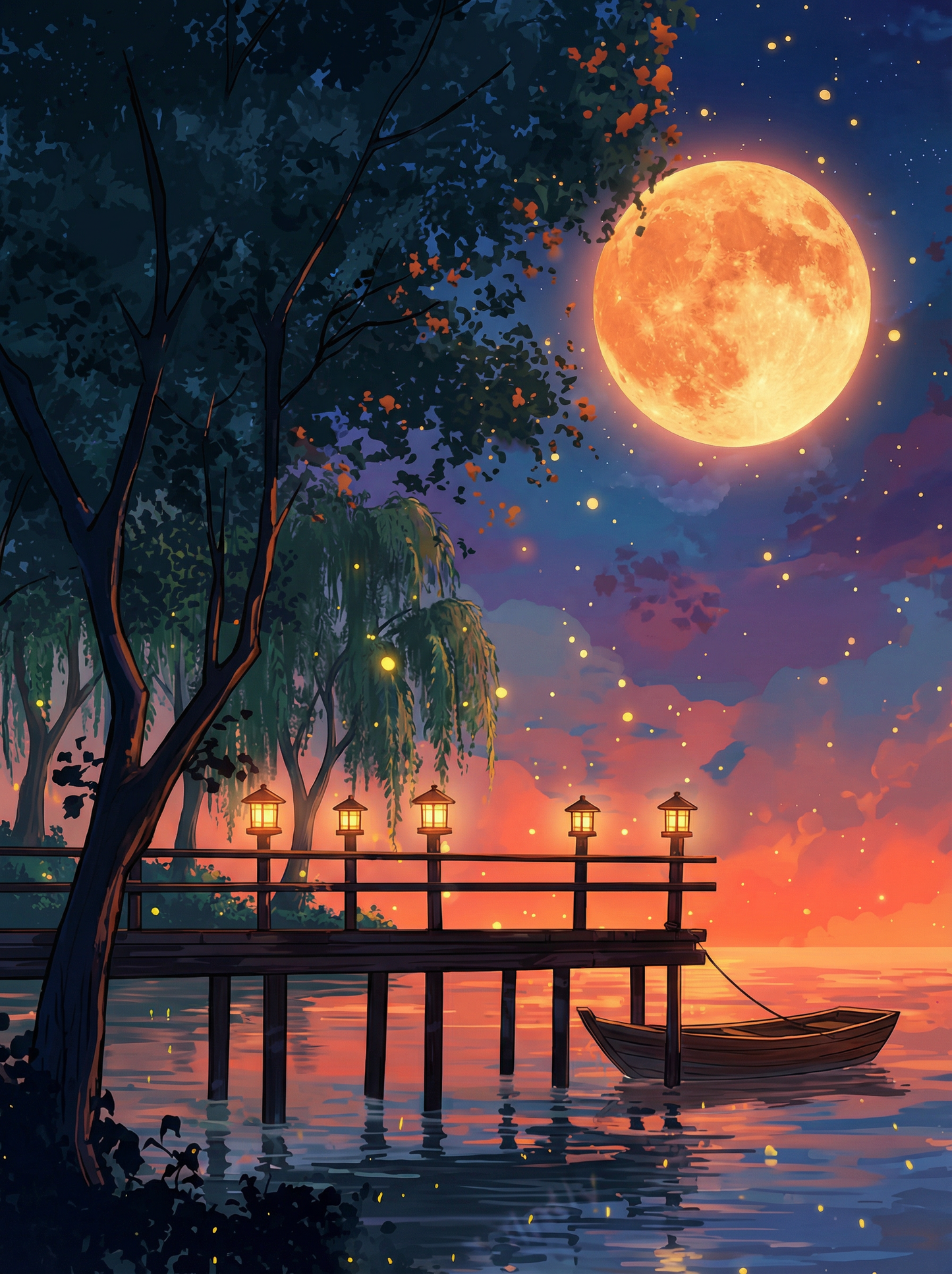 Moonlit Dock (Diamond Painting) Diamond Painting kit