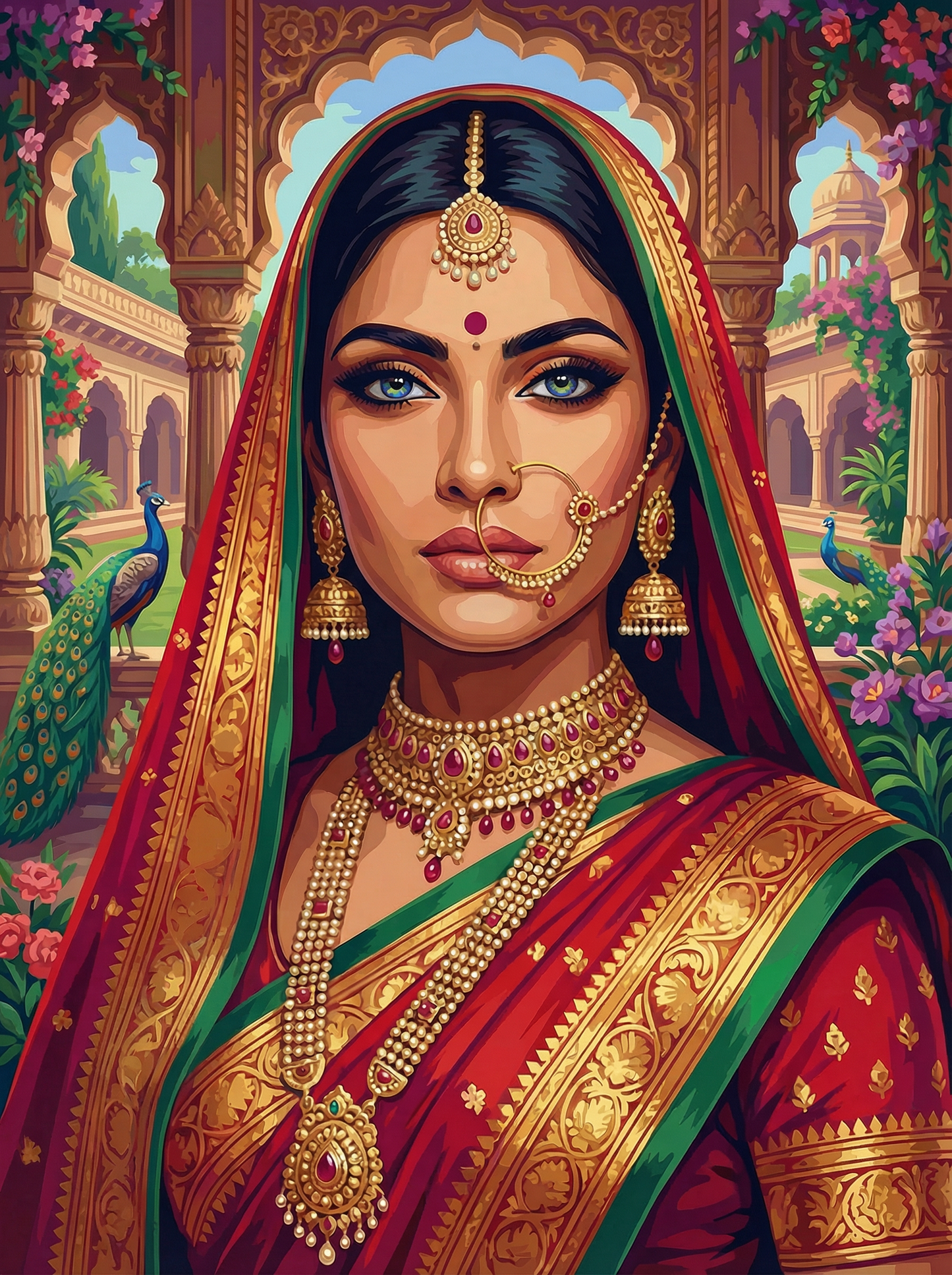 Peacock Palace Bride (Diamond Painting) Diamond Painting kit