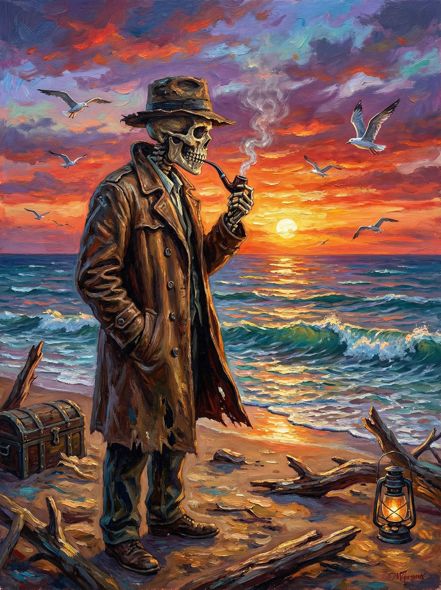 Seaside Skeleton Drifter (Diamond Painting) Diamond Painting kit