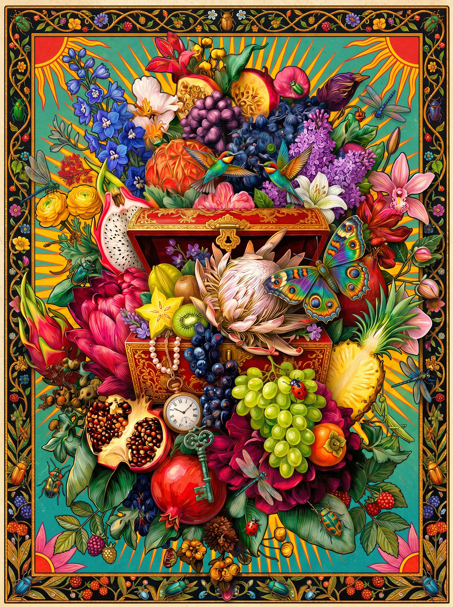 Floral Fruit Abundance (150 Color Diamond Painting)