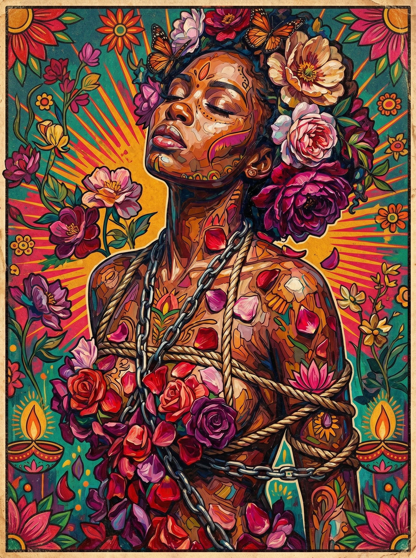 Floral Hair Goddess (150 Color Diamond Painting)
