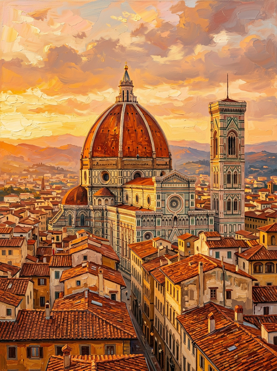 Florence Duomo Rooftops (150 Color Diamond Painting)
