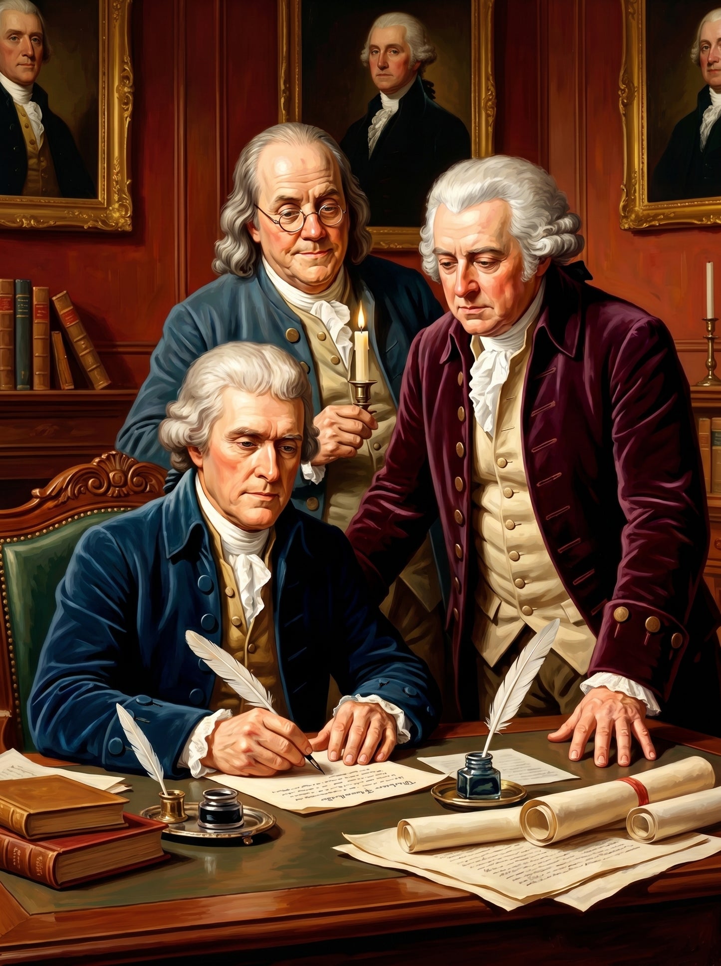 Founding Fathers Drafting (150 Color Diamond Painting)