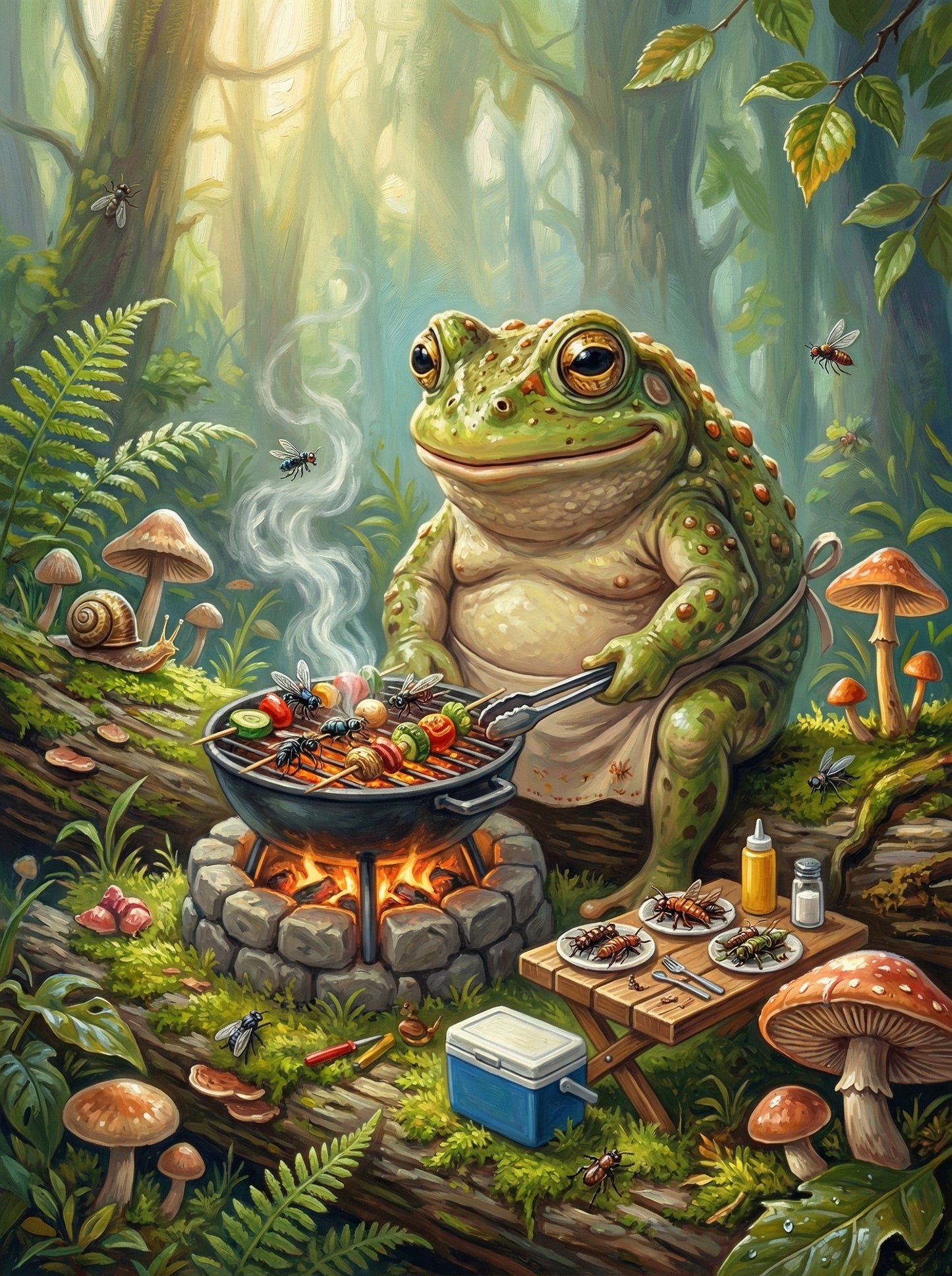 Frog Campfire Cooking (Diamond Painting) Diamond Painting kit