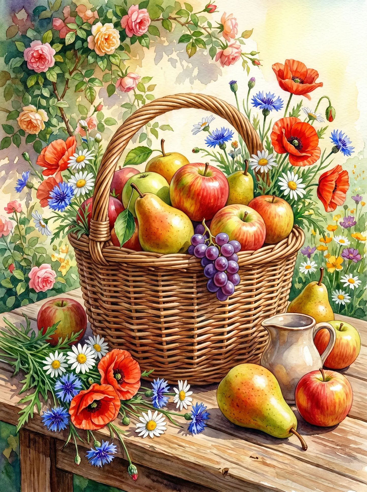 Fruit Basket Wildflowers (Diamond Painting)