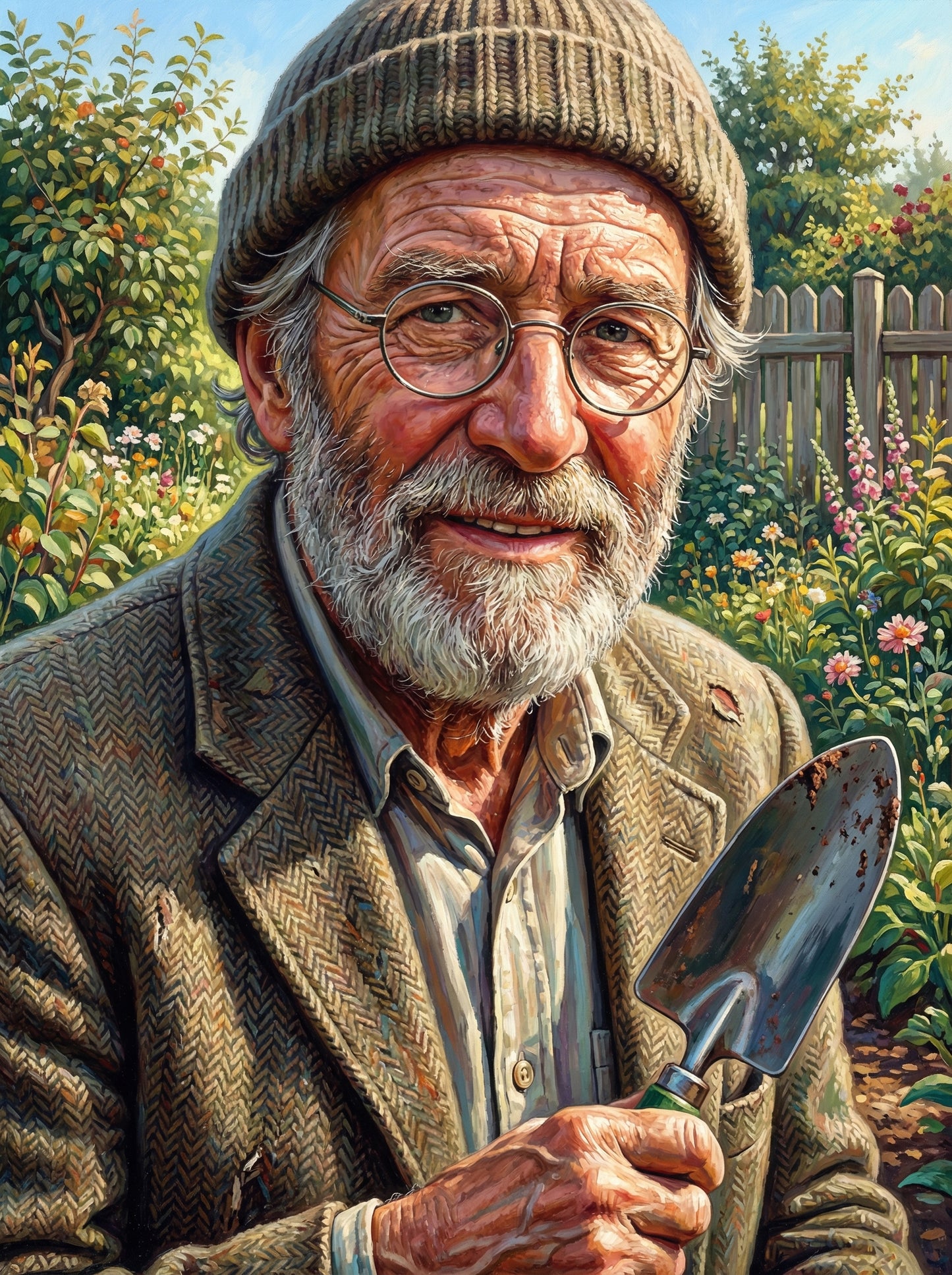 Garden Portrait Elderly Man (100 Color Diamond Painting) Diamond Painting kit