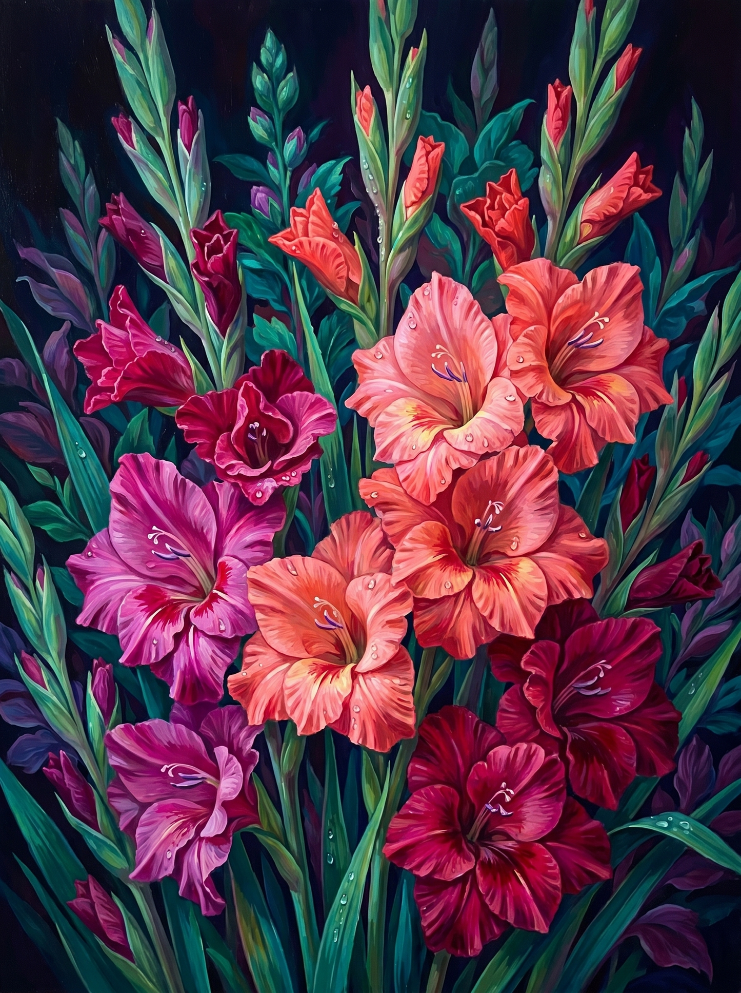 Gladiolus Magenta Dark (Diamond Painting)