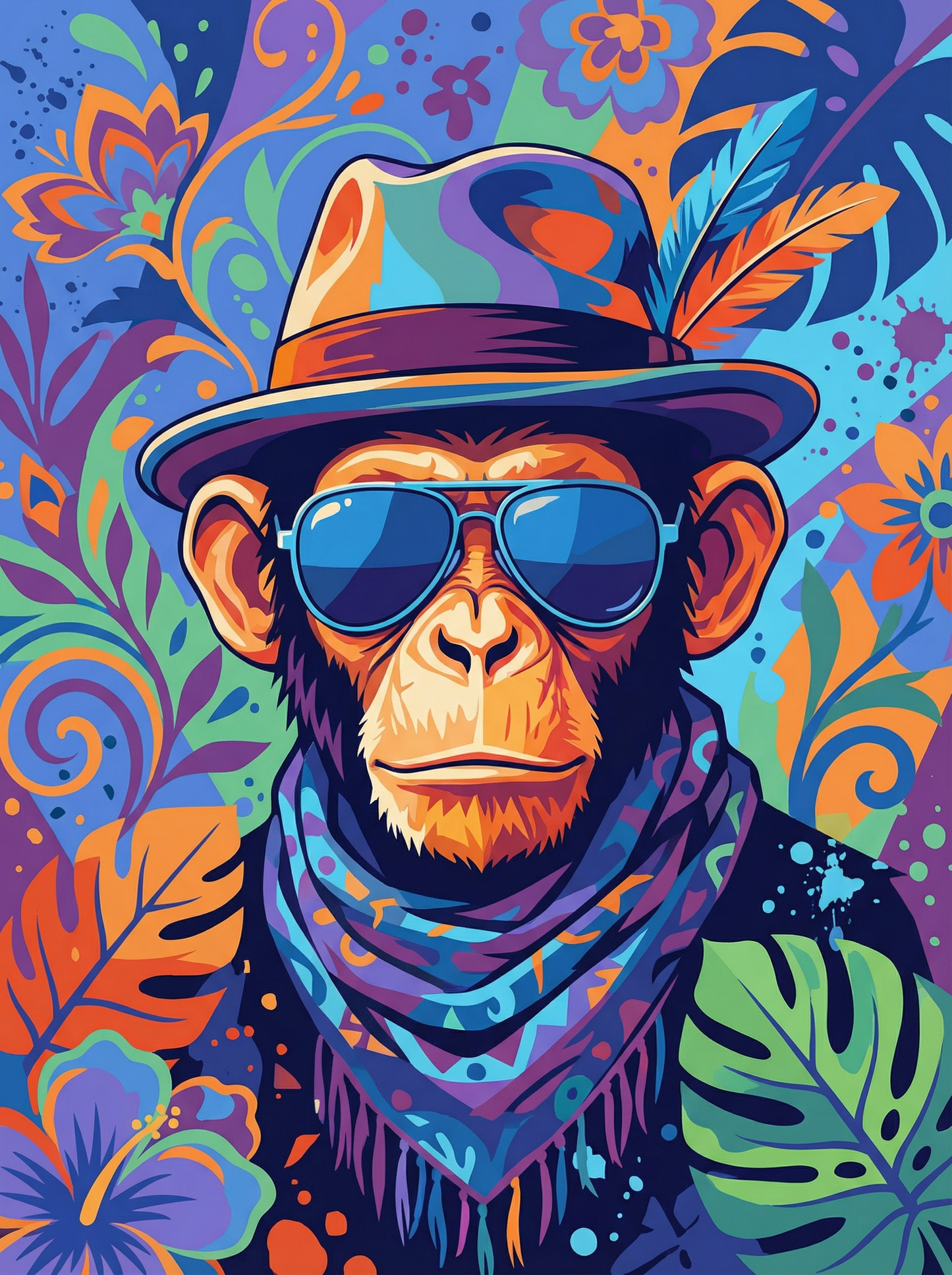 Tropical Monkey Swagger (Diamond Painting) Diamond Painting kit