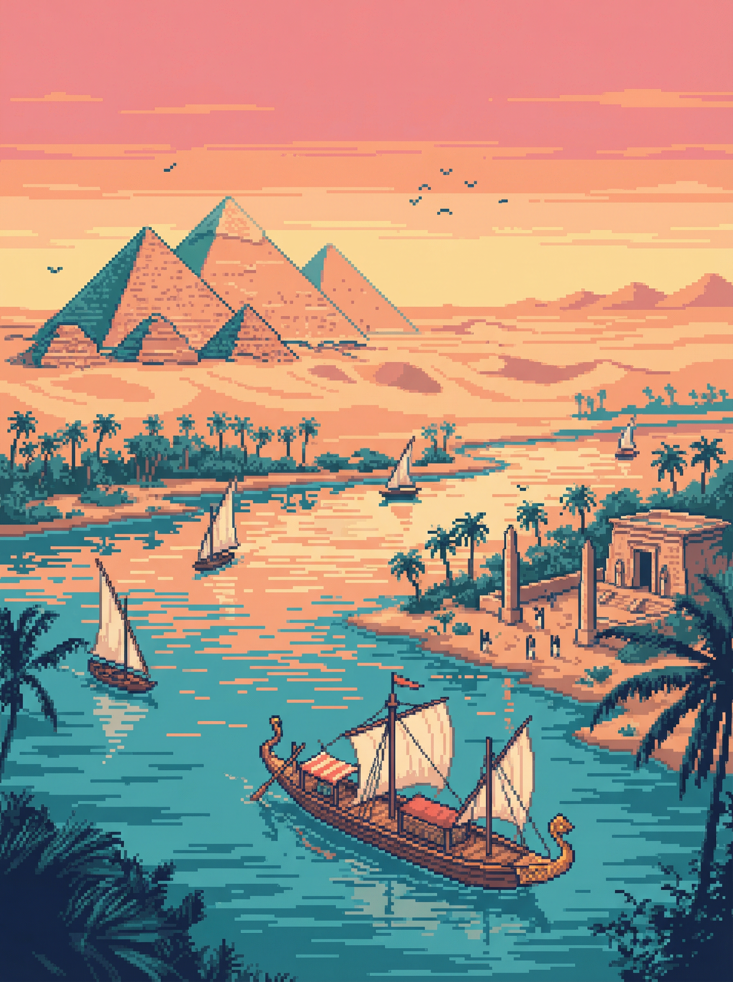 Pixel Nile Pyramids (Diamond Painting) Diamond Painting kit