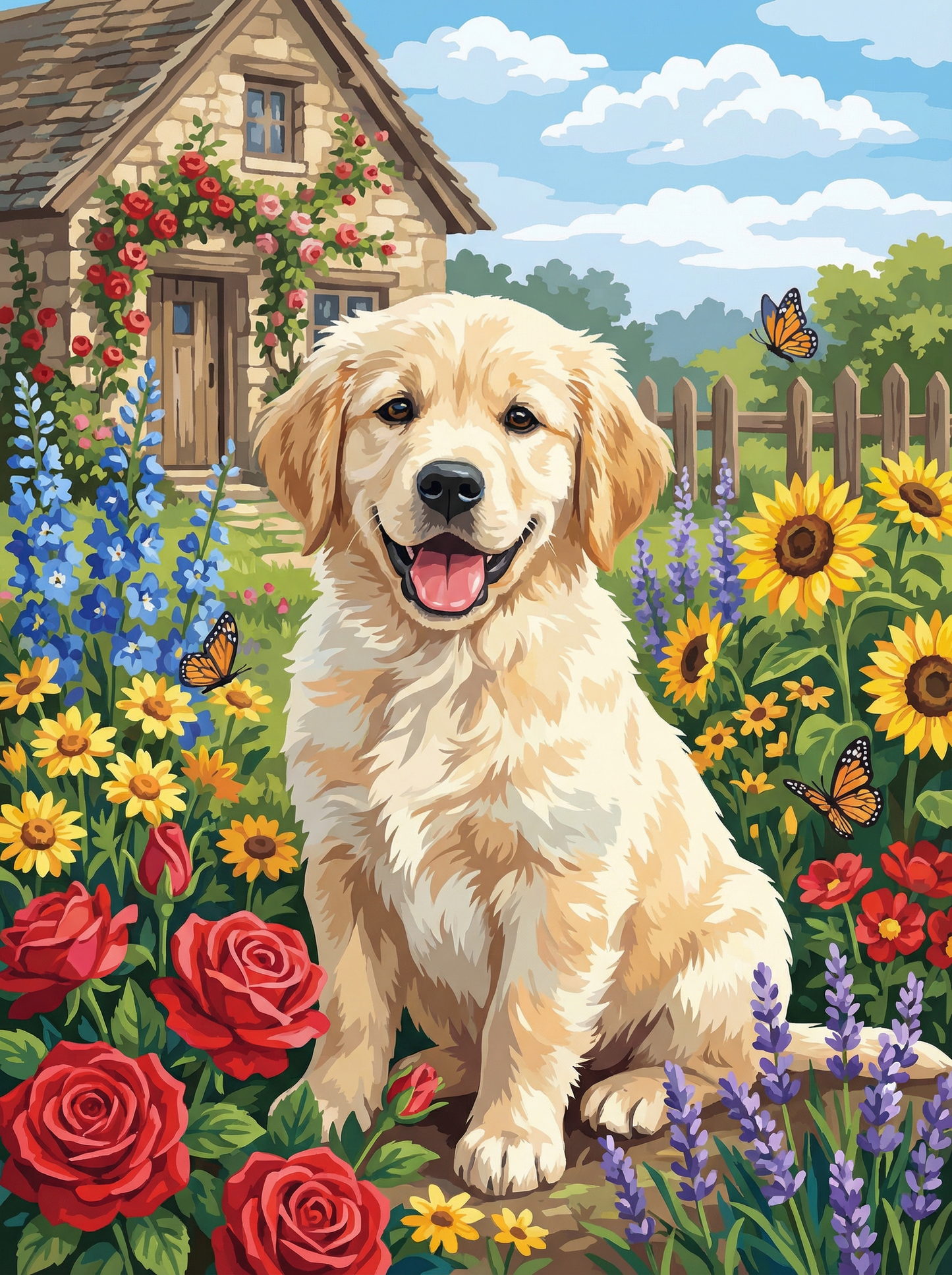 Cottage Garden Golden (Diamond Painting) Diamond Painting kit