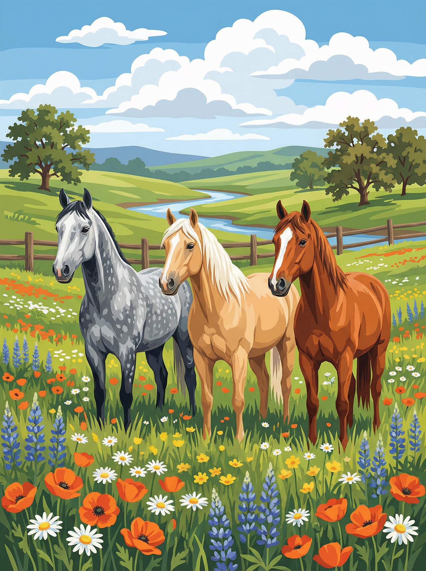 Pastoral Horse Harmony (Diamond Painting) Diamond Painting kit