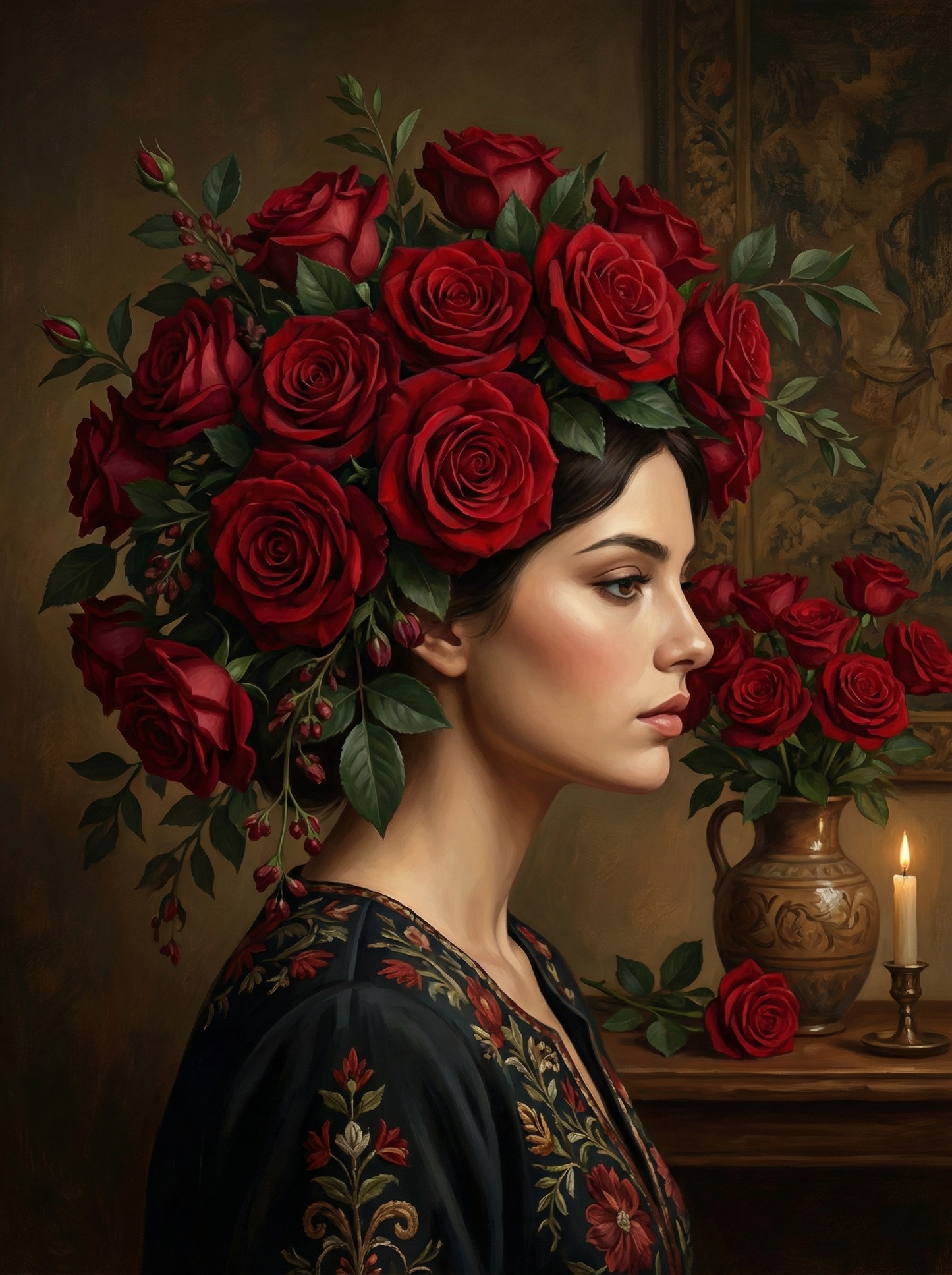 Crimson Rose Reverie (Diamond Painting) Diamond Painting kit