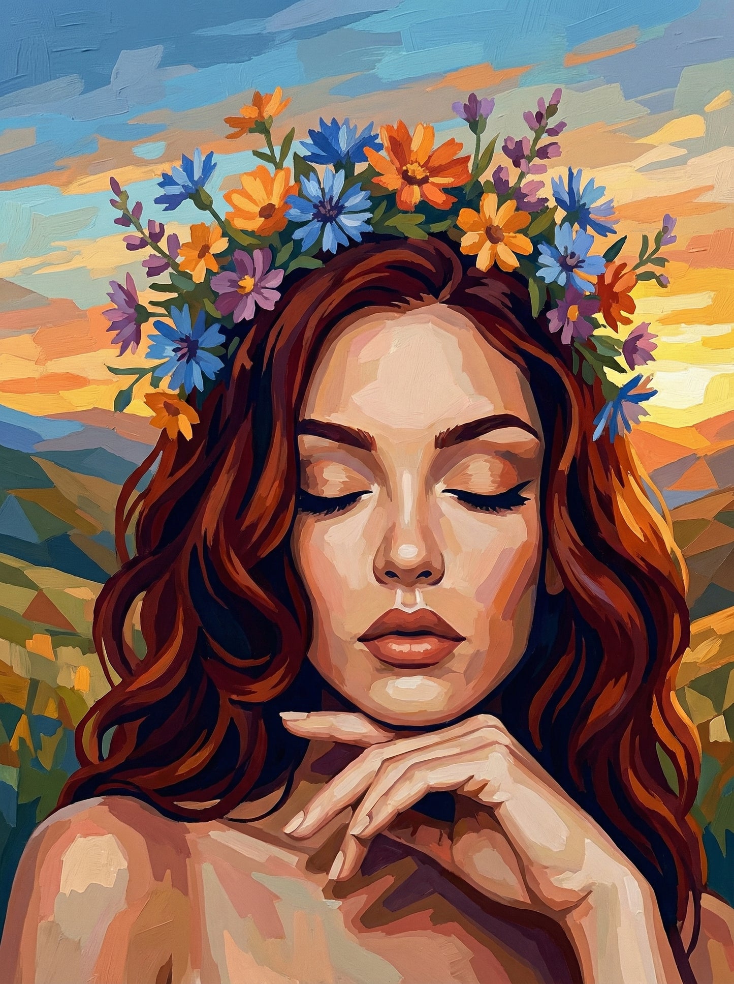 Wildflower Serenity Muse (Diamond Painting) Diamond Painting kit