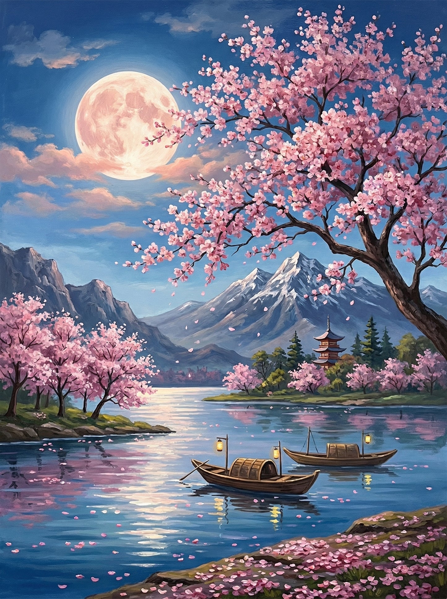 Moonlit Sakura Passage (Diamond Painting) Diamond Painting kit