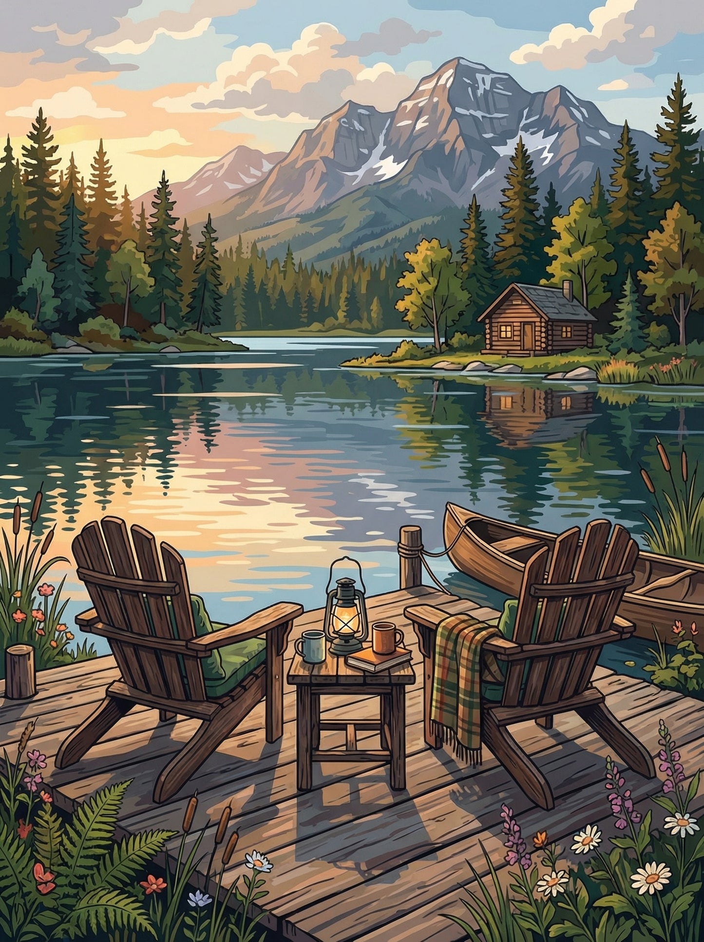 Mountain Lake Lantern (Diamond Painting) Diamond Painting kit