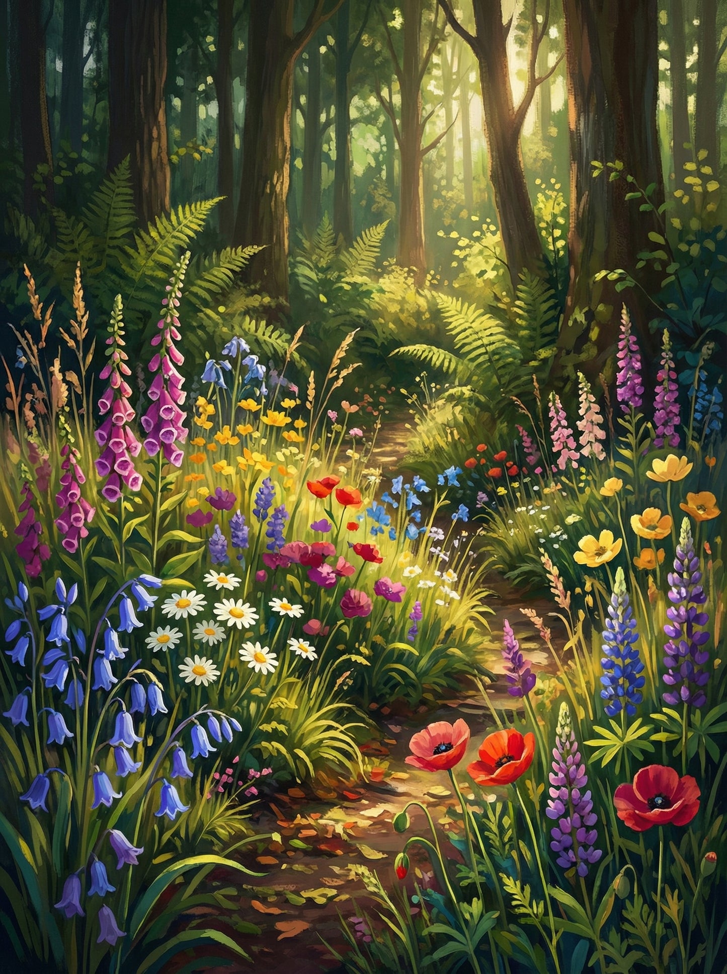 Woodland Floral Path (Diamond Painting)