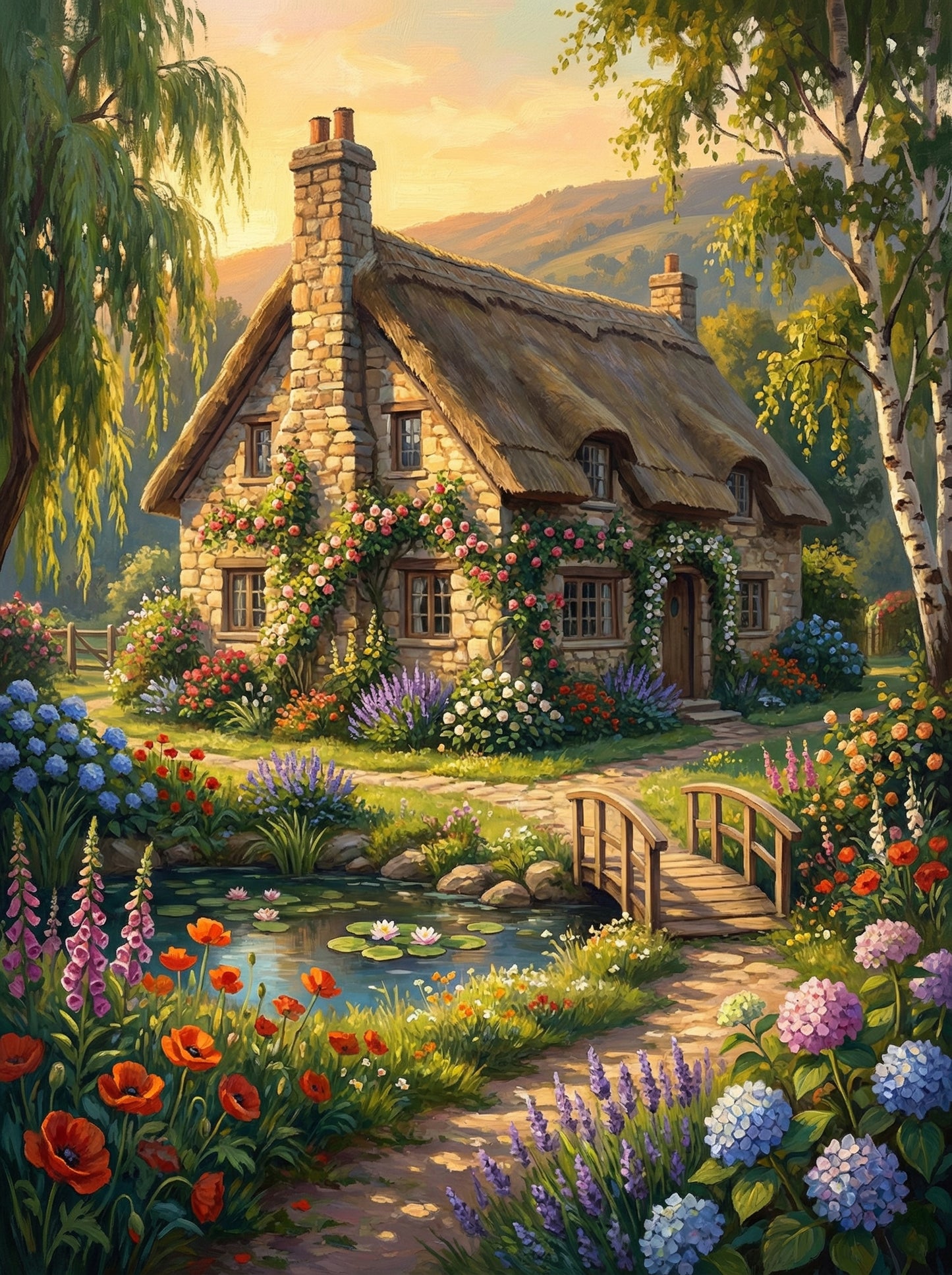 Blooming Garden Cottage (Diamond Painting) Diamond Painting kit