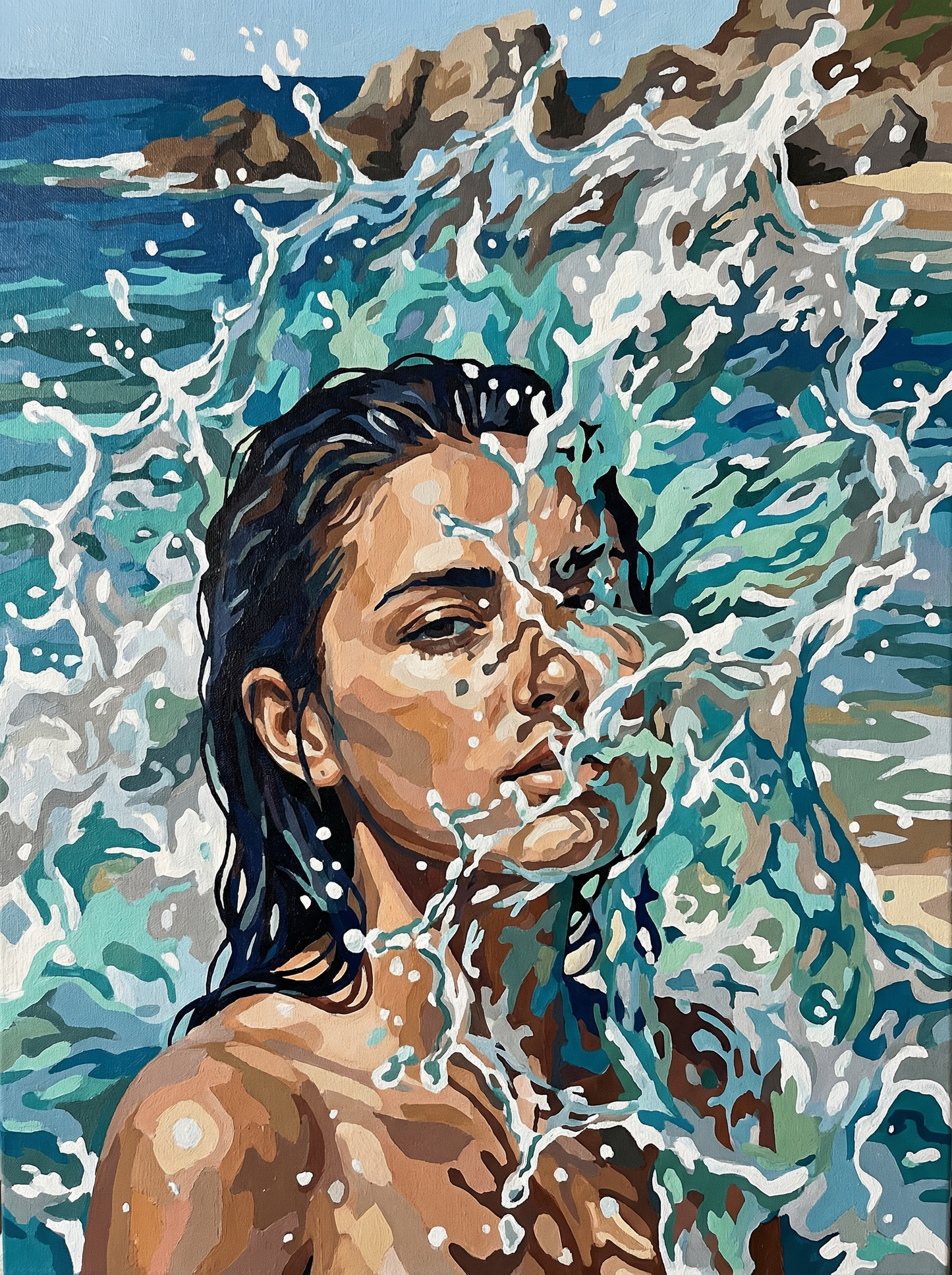 Ocean Splash Portrait (Diamond Painting) Diamond Painting kit