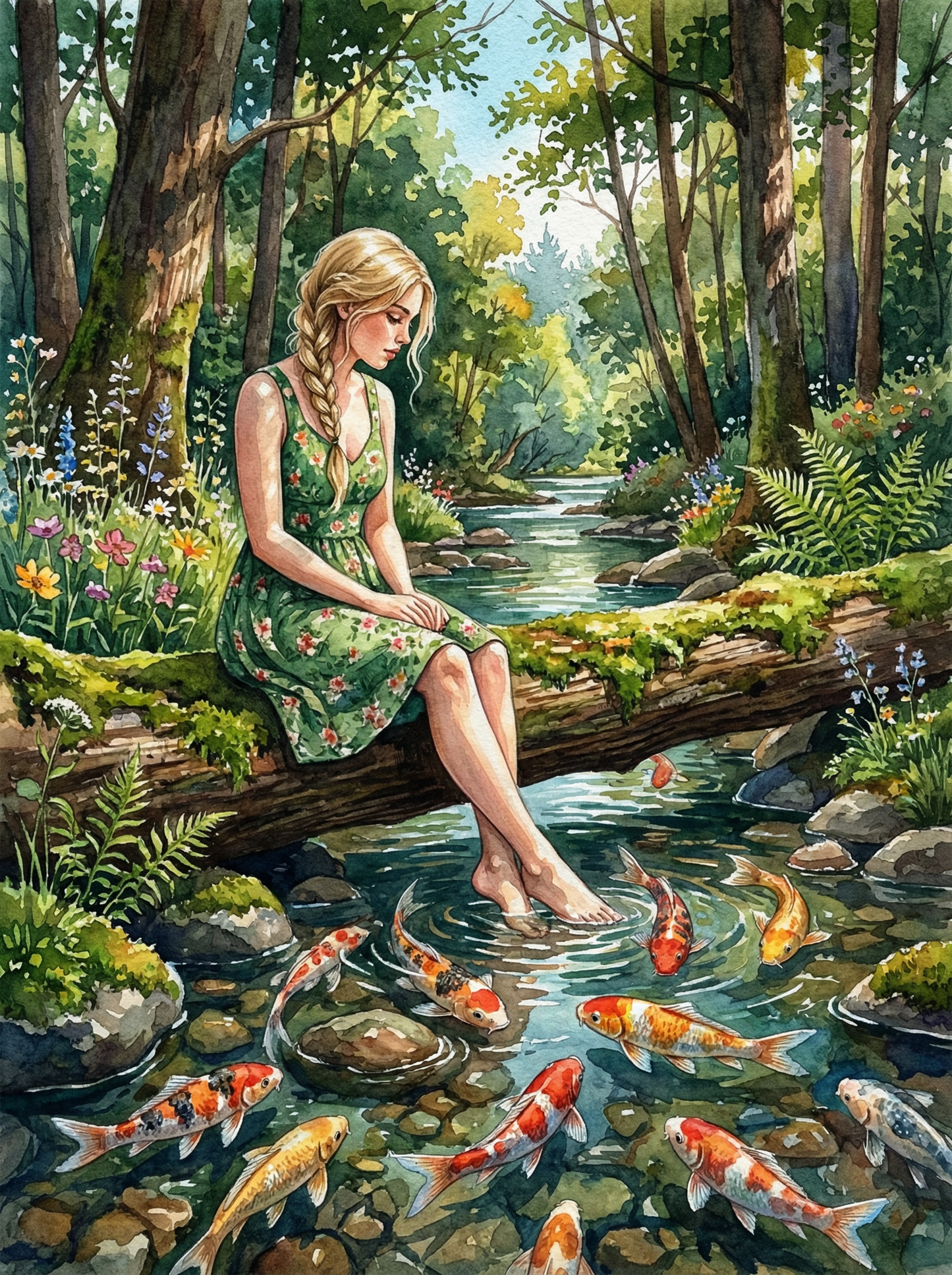 Whispering Koi Creek (Diamond Painting) Diamond Painting kit