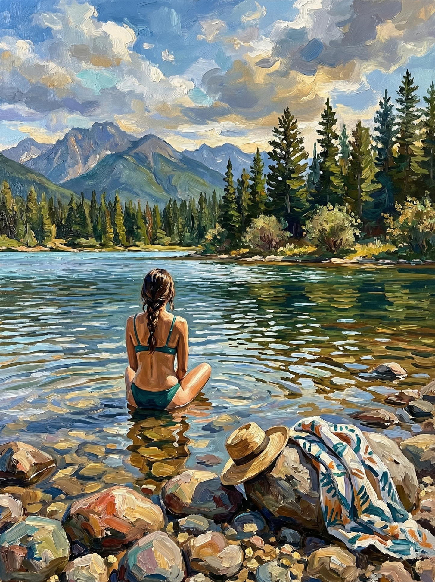 Mountain Lake Solitude (Diamond Painting) Diamond Painting kit