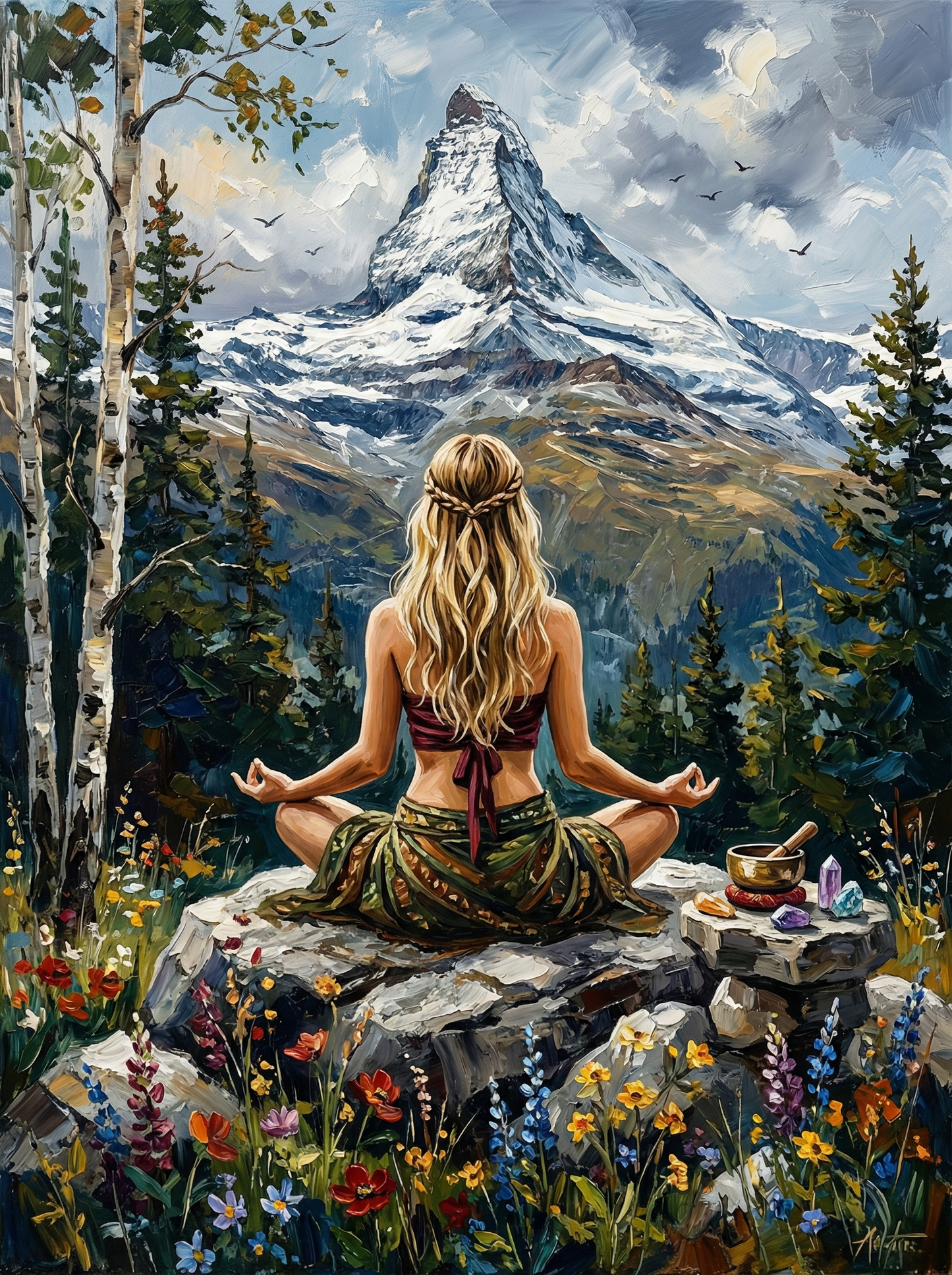 Alpine Meditation (100 Color Diamond Painting)