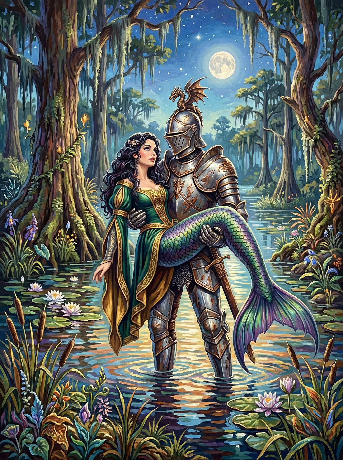 The Knight and the Mermaid (100 Color Diamond Painting) Diamond Painting kit