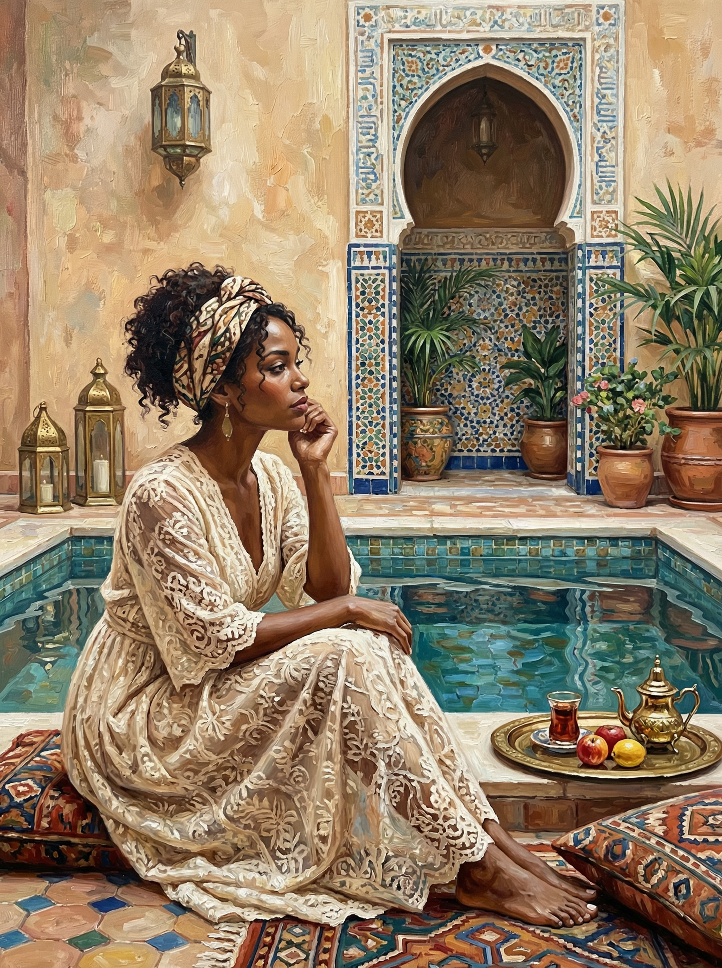 Courtyard Tea Reverie (Diamond Painting) Diamond Painting kit