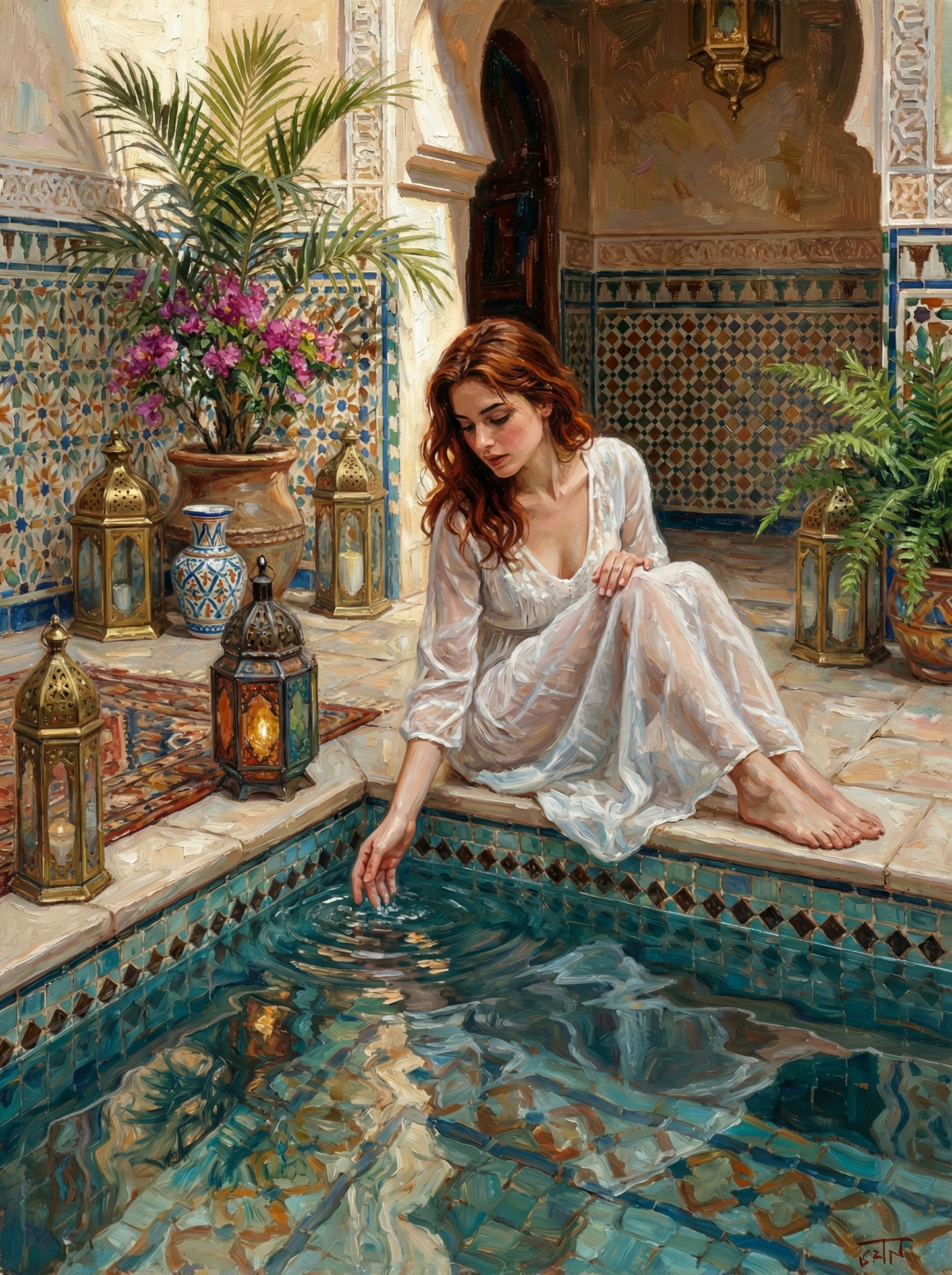 Lantern Light Pool (100 Color Diamond Painting) Diamond Painting kit