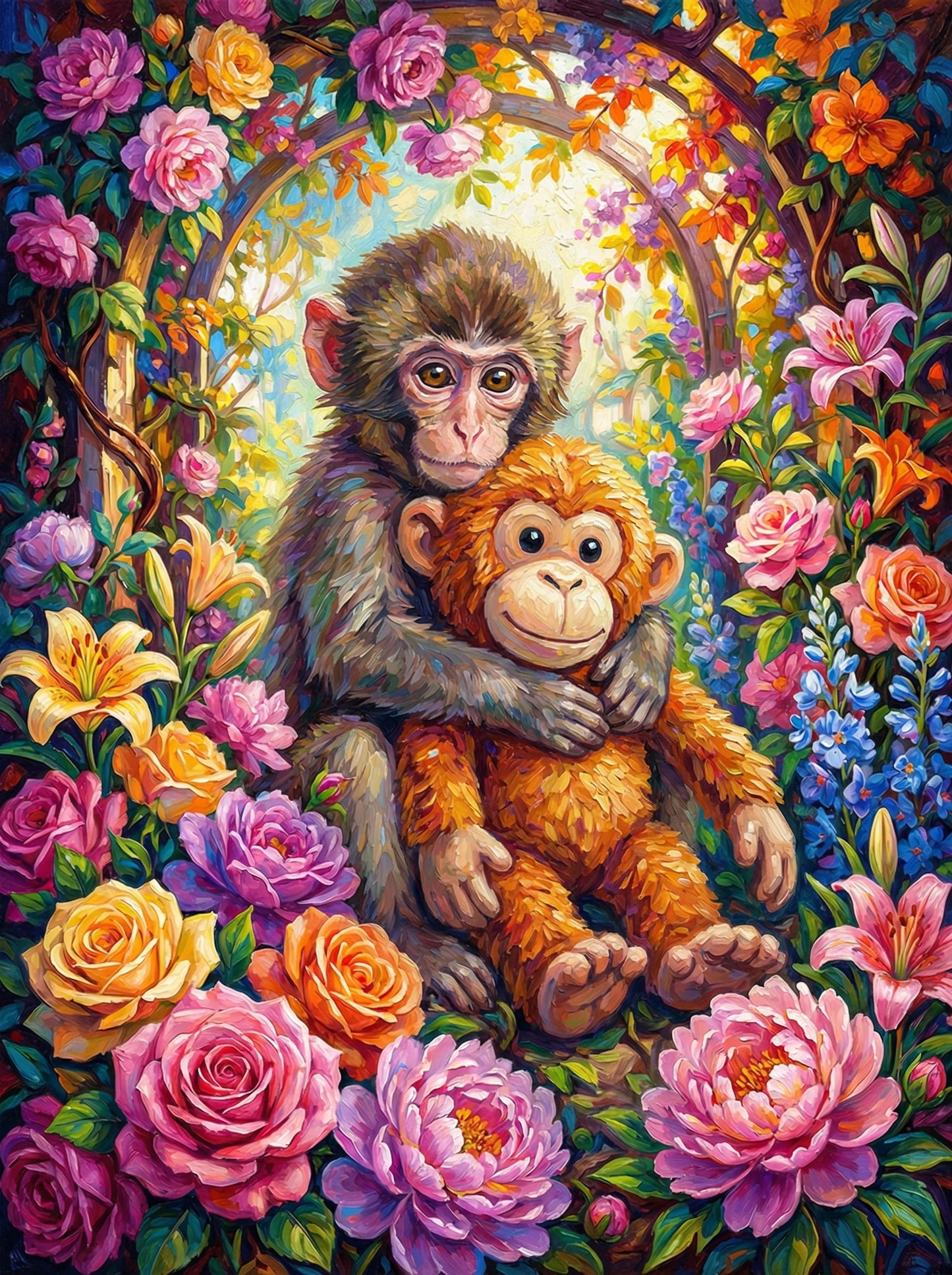 Punch’s Cozy Garden Embrace (100 Color Diamond Painting) Diamond Painting kit