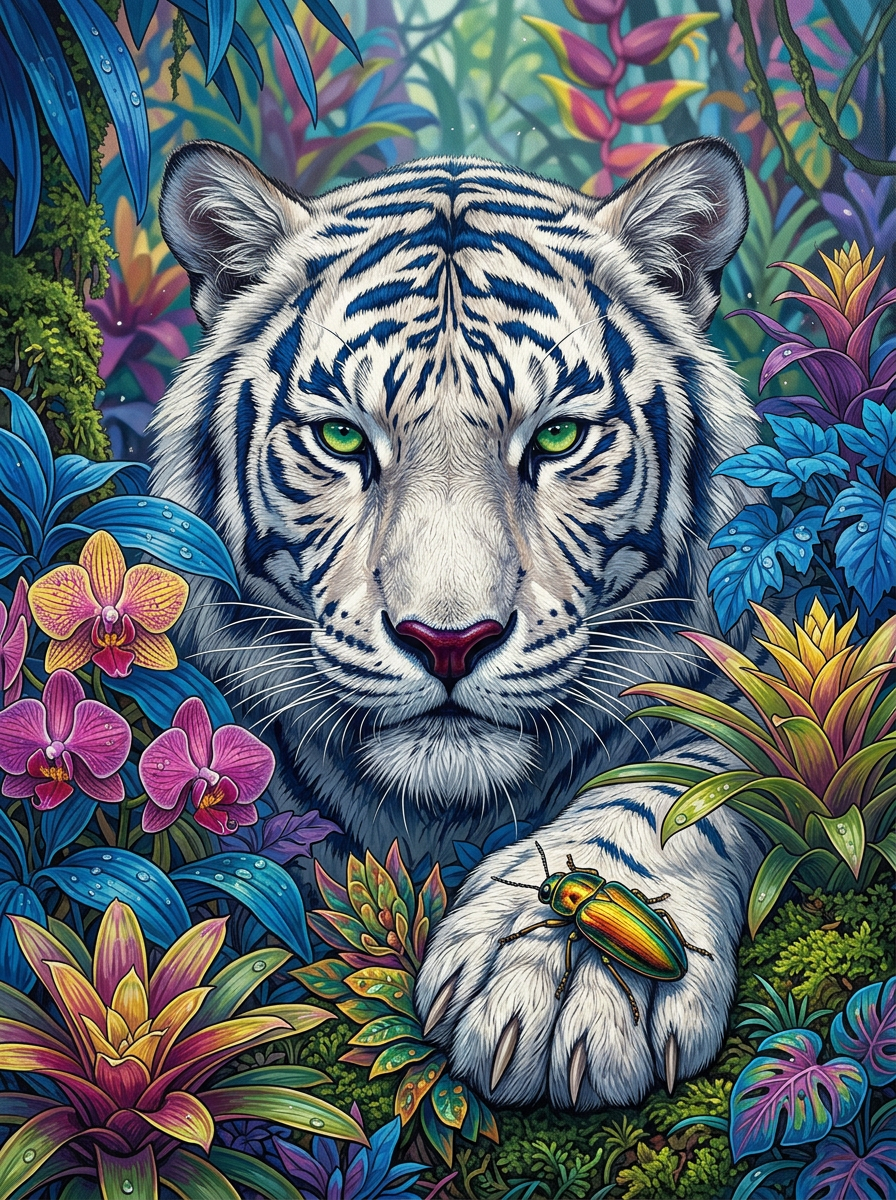 White Tiger Majesty (Diamond Painting)