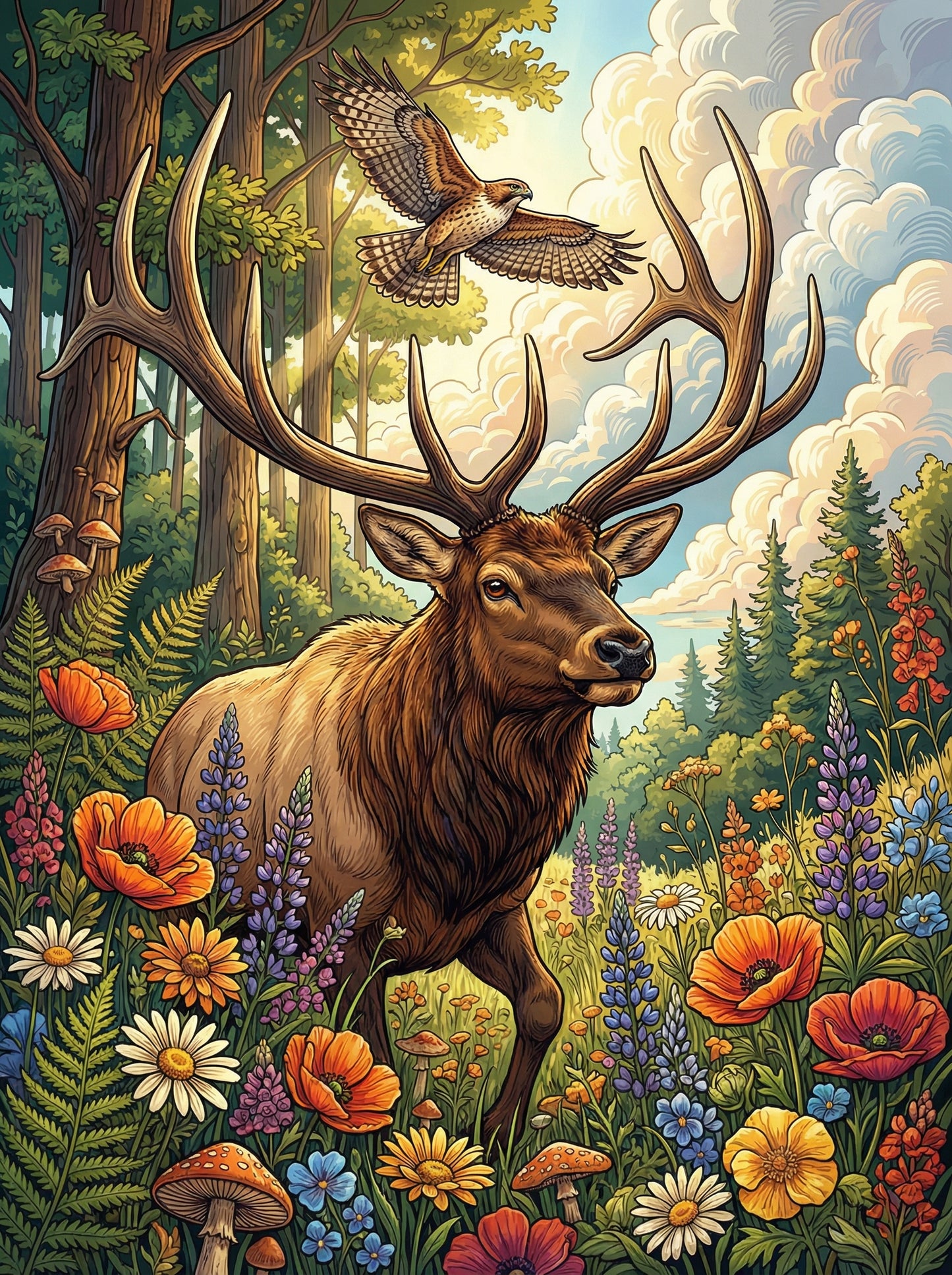Meadow Crown Elk (Diamond Painting) Diamond Painting kit