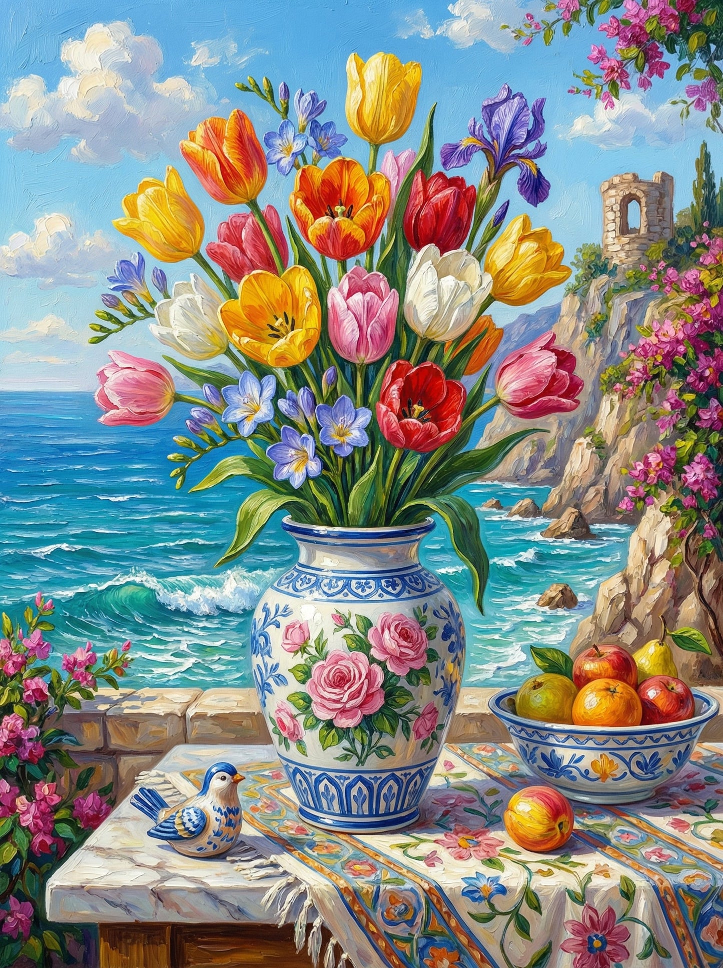 Coastal Tulip Breeze (100 Color Diamond Painting) Diamond Painting kit