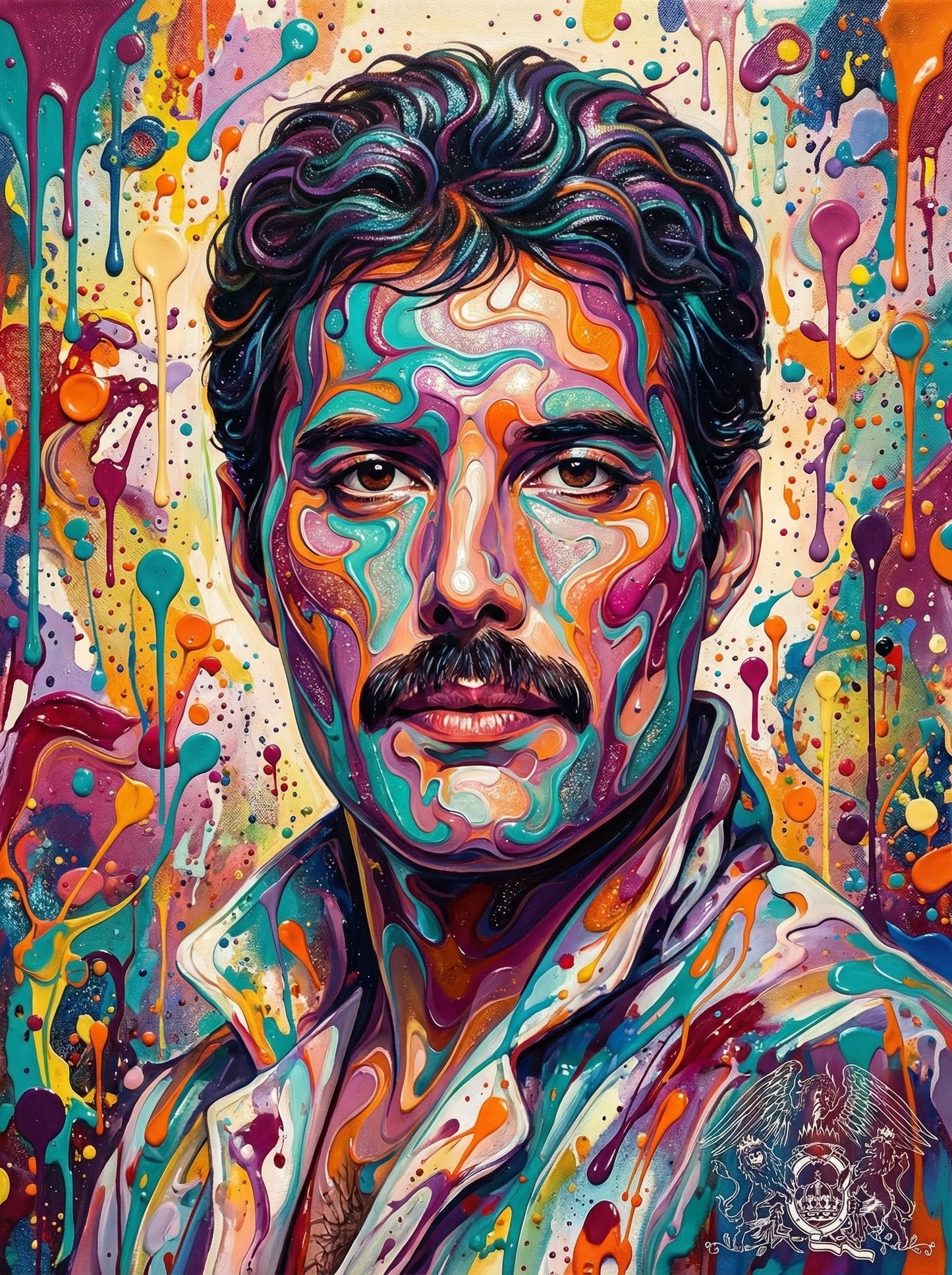 Chromatic Freddie Portrait (100 Color Diamond Painting)