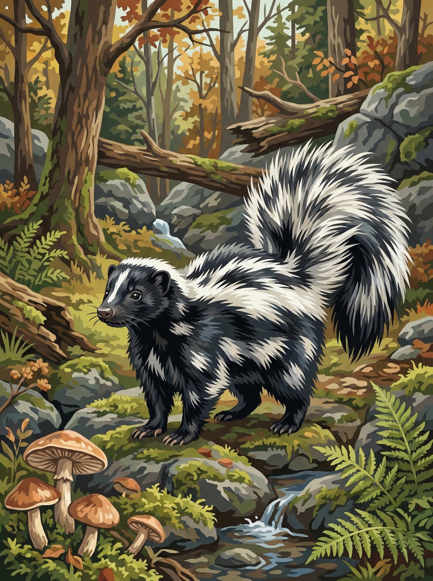 Woodland Skunk by the Stream (Diamond Painting) Diamond Painting kit