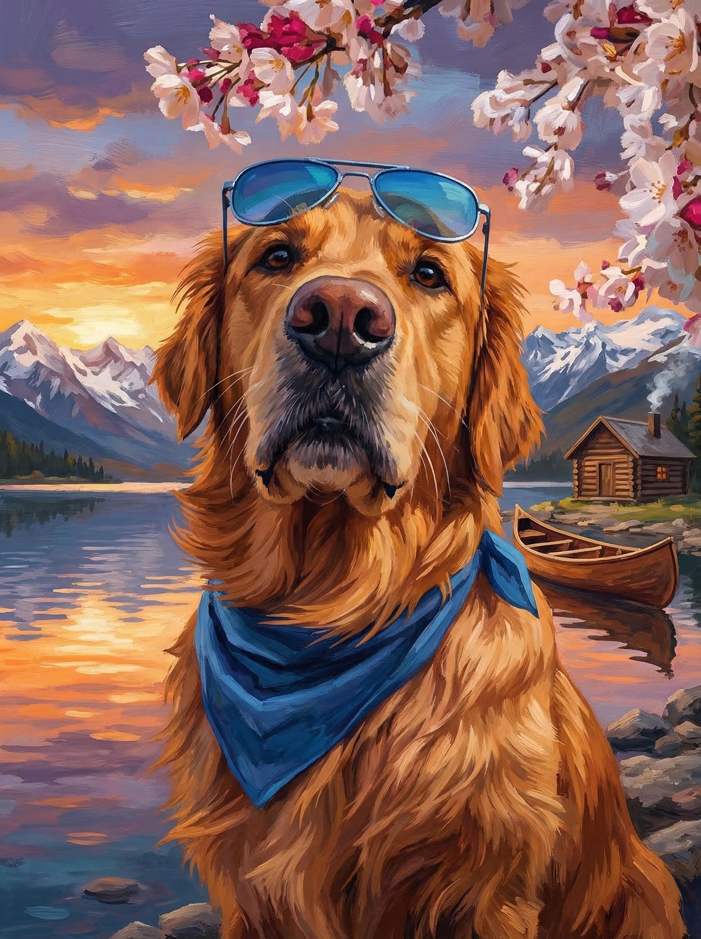 Golden Retriever Lake Adventure (Diamond Painting)