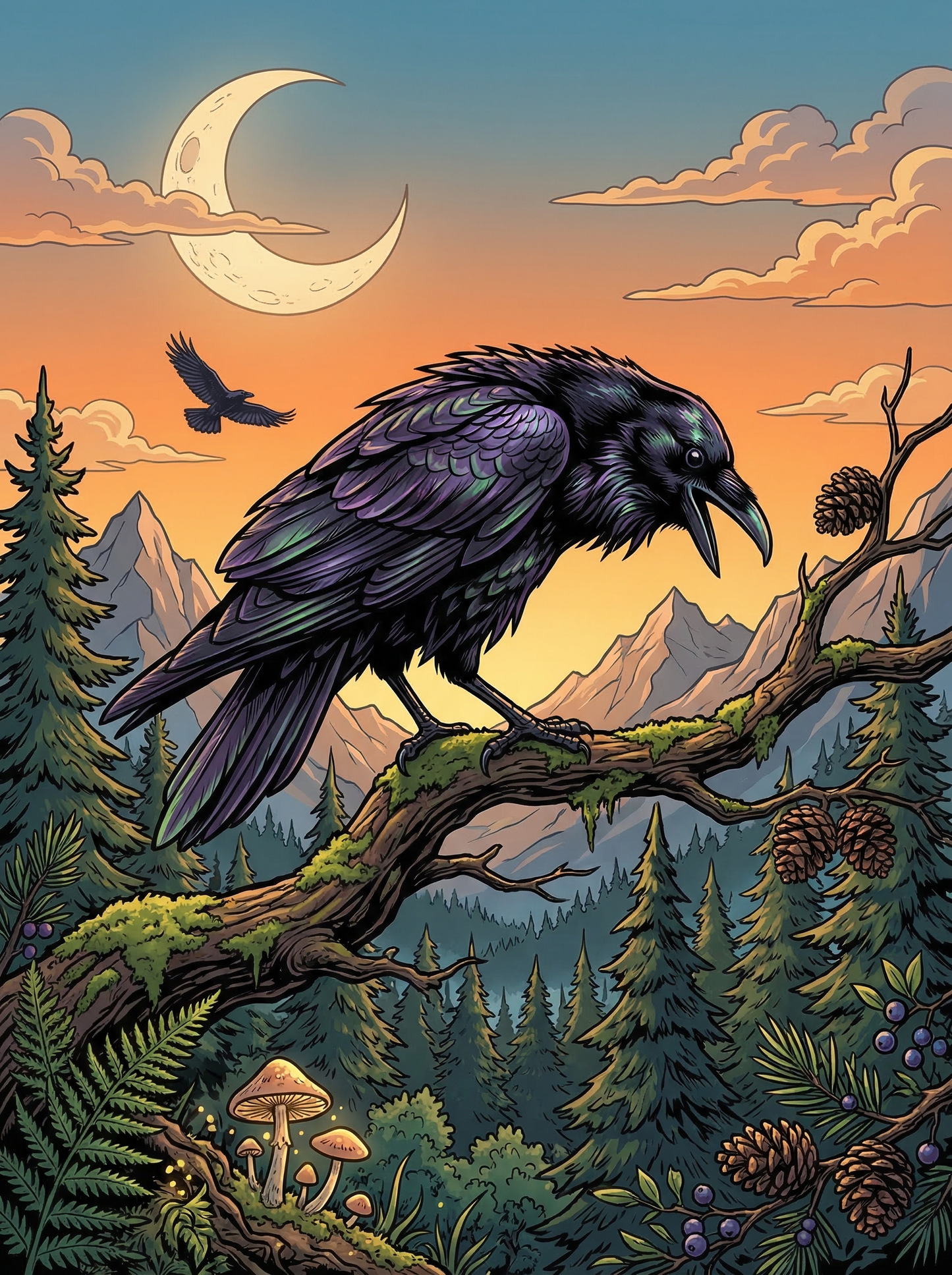 Twilight Forest Raven (Diamond Painting) Diamond Painting kit