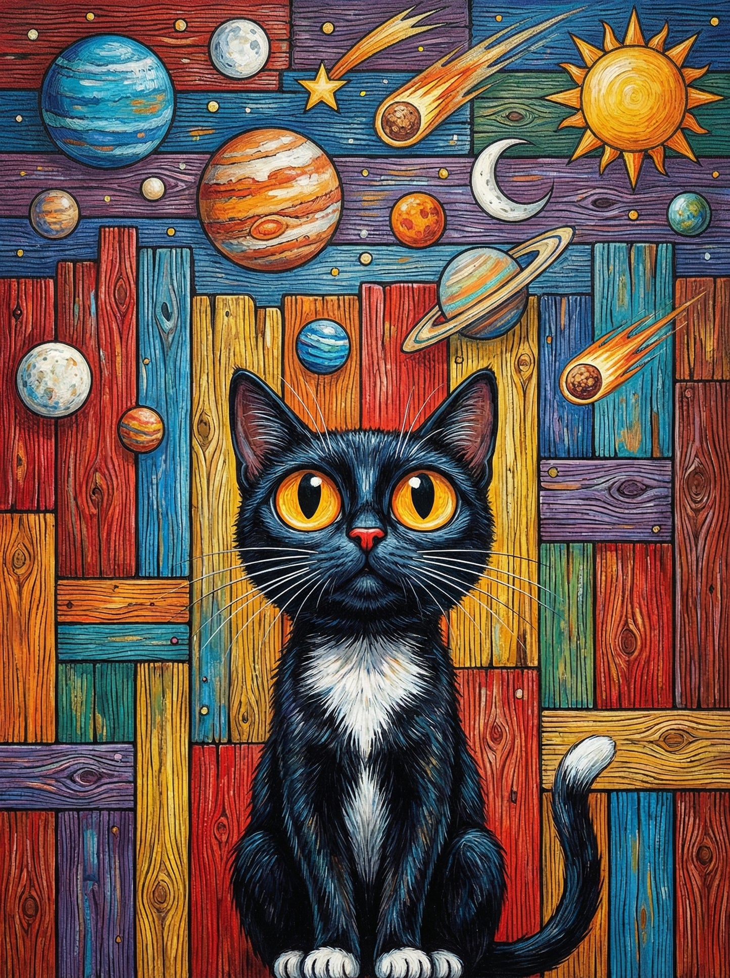 Cosmic Gaze Cat (Diamond Painting) Diamond Painting kit