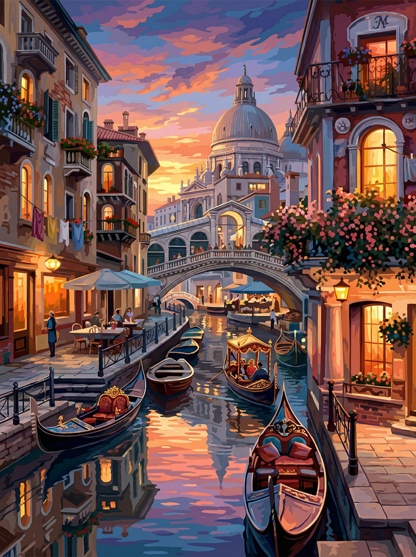 Venice Twilight Canal (100 Color Diamond Painting) Diamond Painting kit