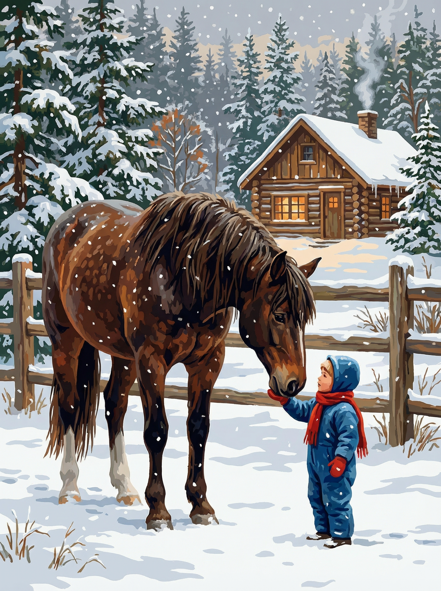 Winter Horse Friendship (Diamond Painting) Diamond Painting kit