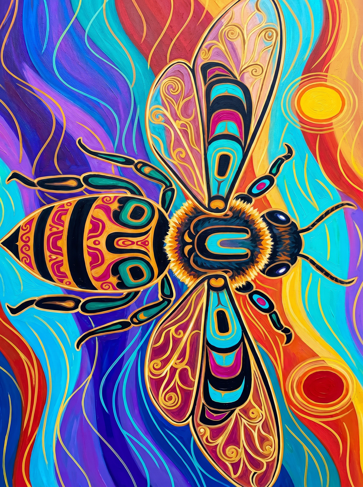 Psychedelic Sacred Bee Portrait
