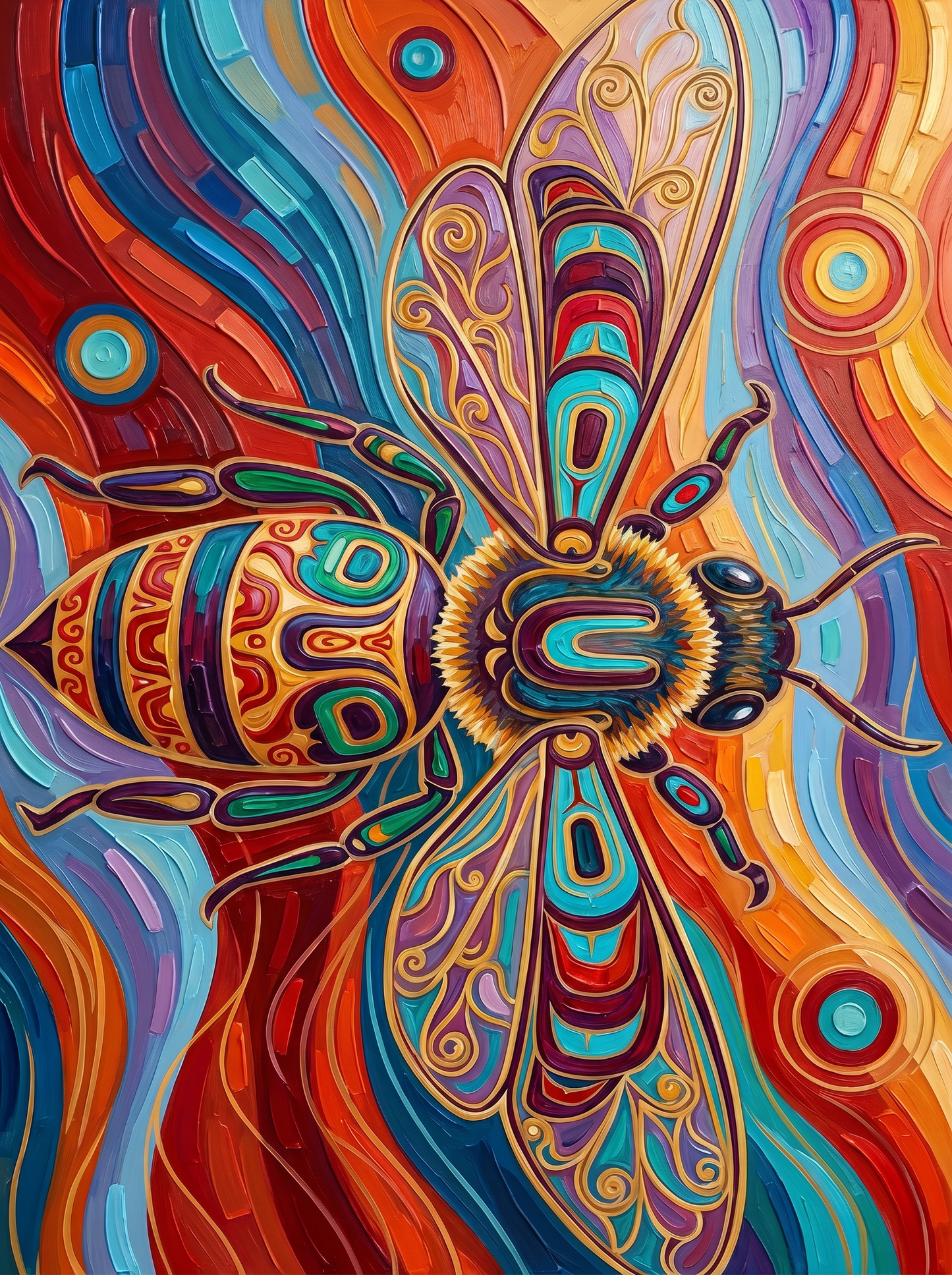 Sacred Psychedelic Bee Flow (Diamond Painting)