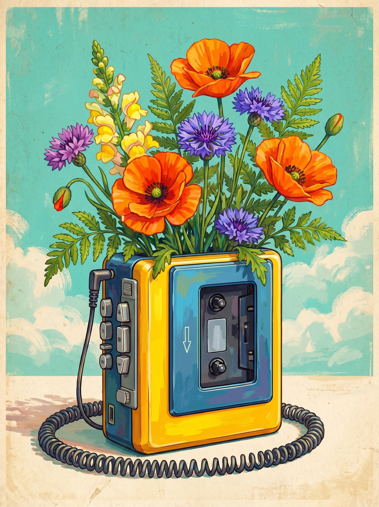 Retro Bloom Player (Diamond Painting)