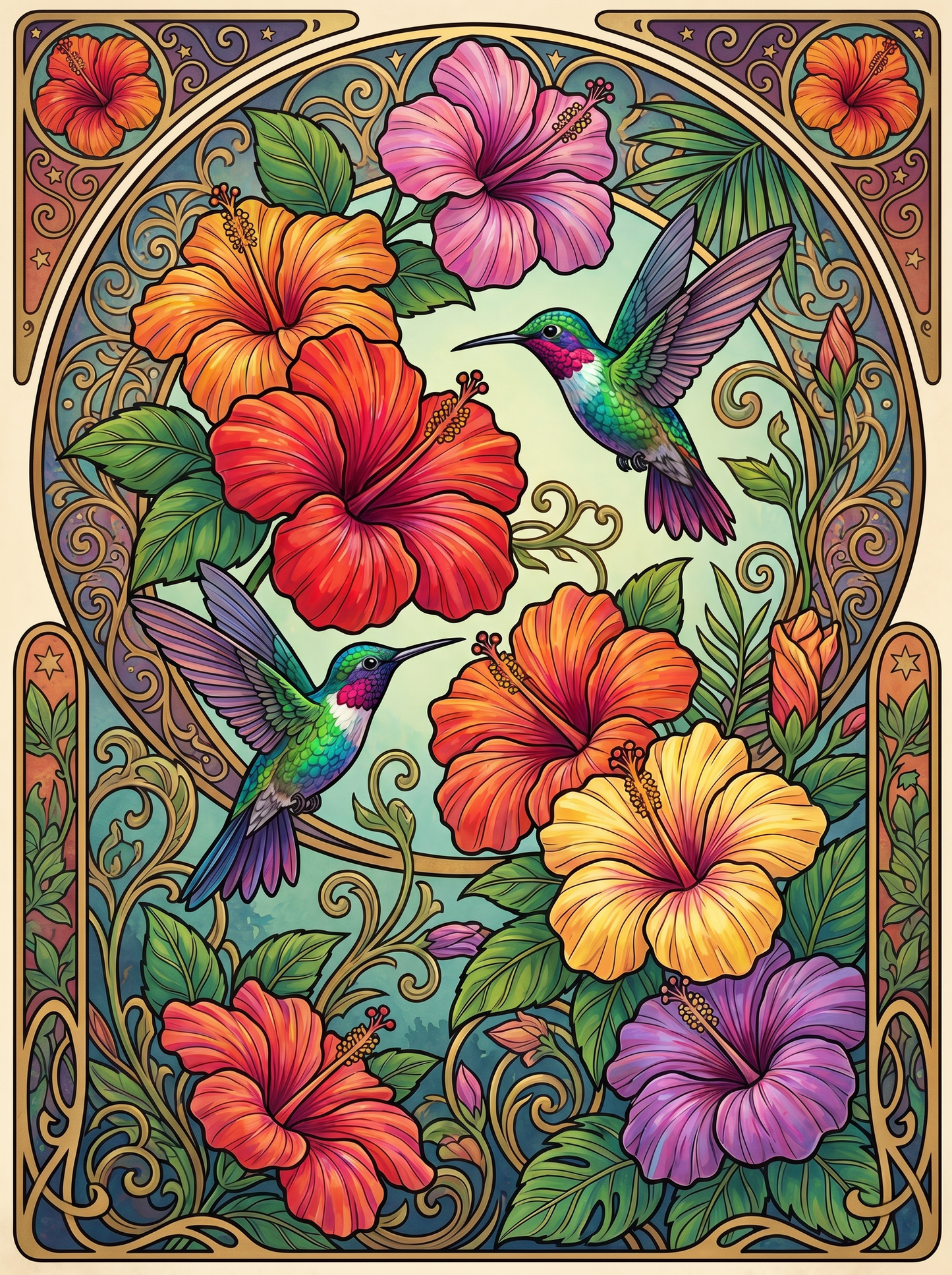 Hibiscus Hummingbirds Tropical (80 Colors)