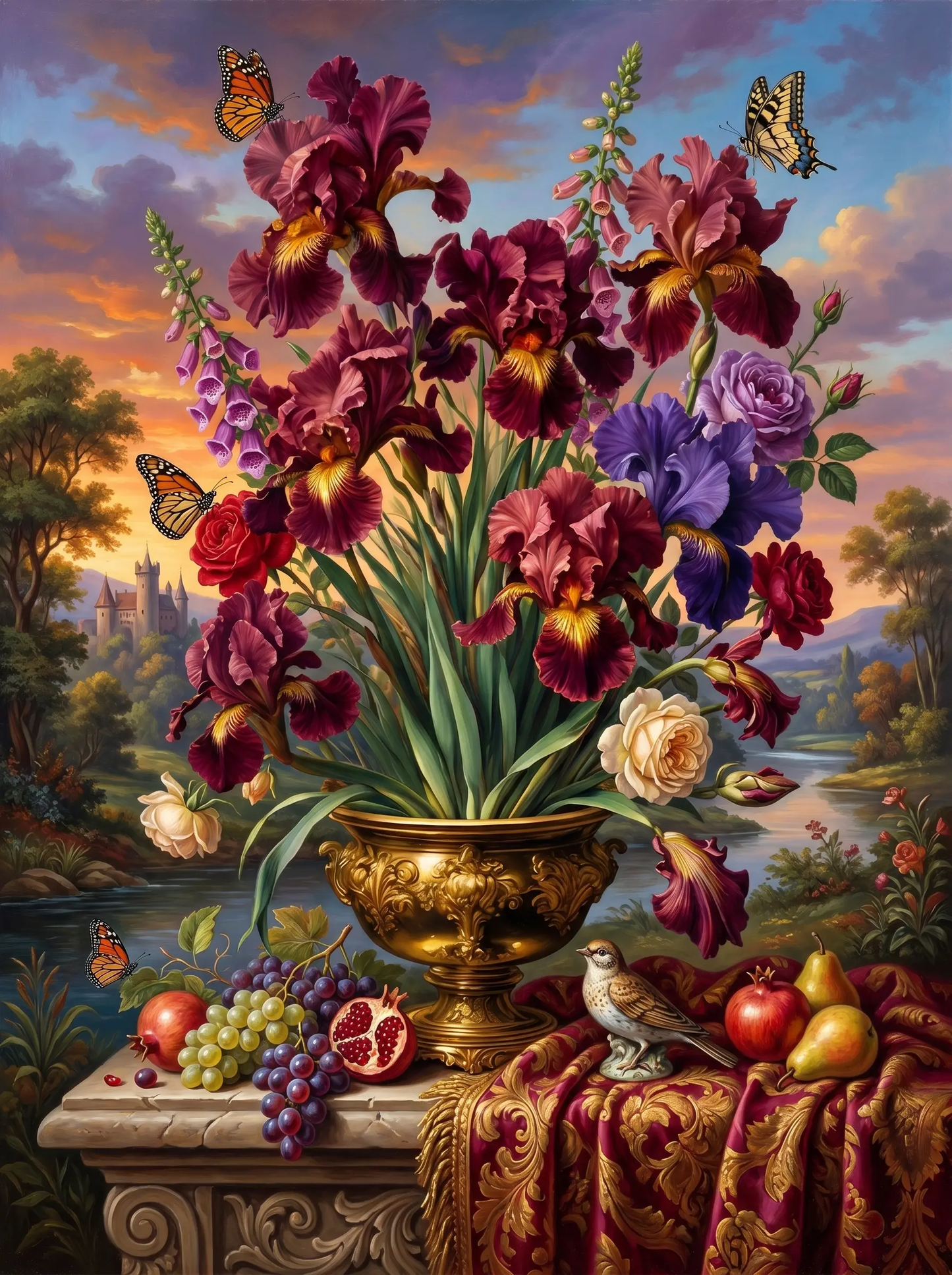 Iris Golden Urn Landscape (Diamond Painting)