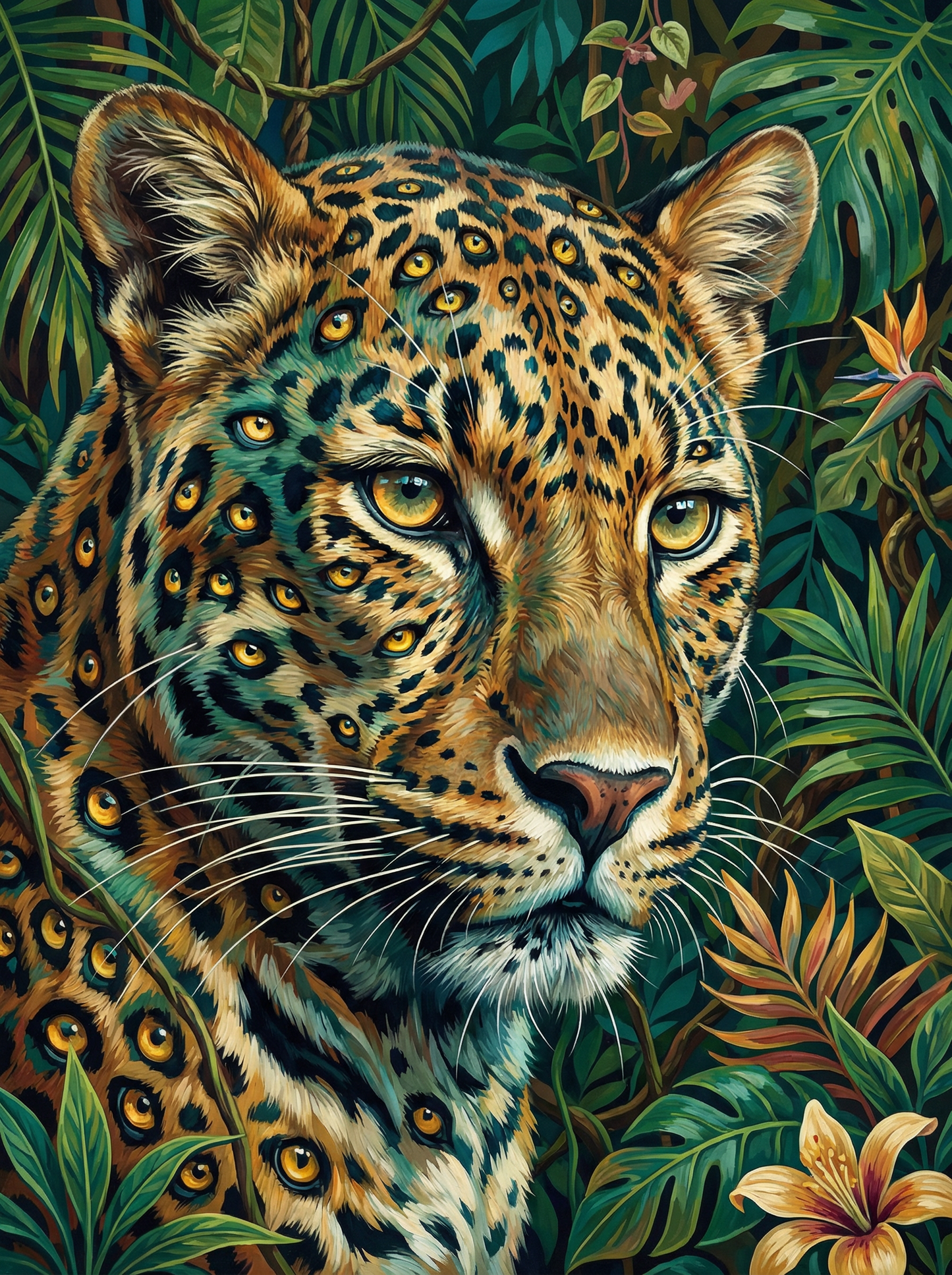 All Eyes Leopard Portrait (100 Color Diamond Painting) Diamond Painting kit